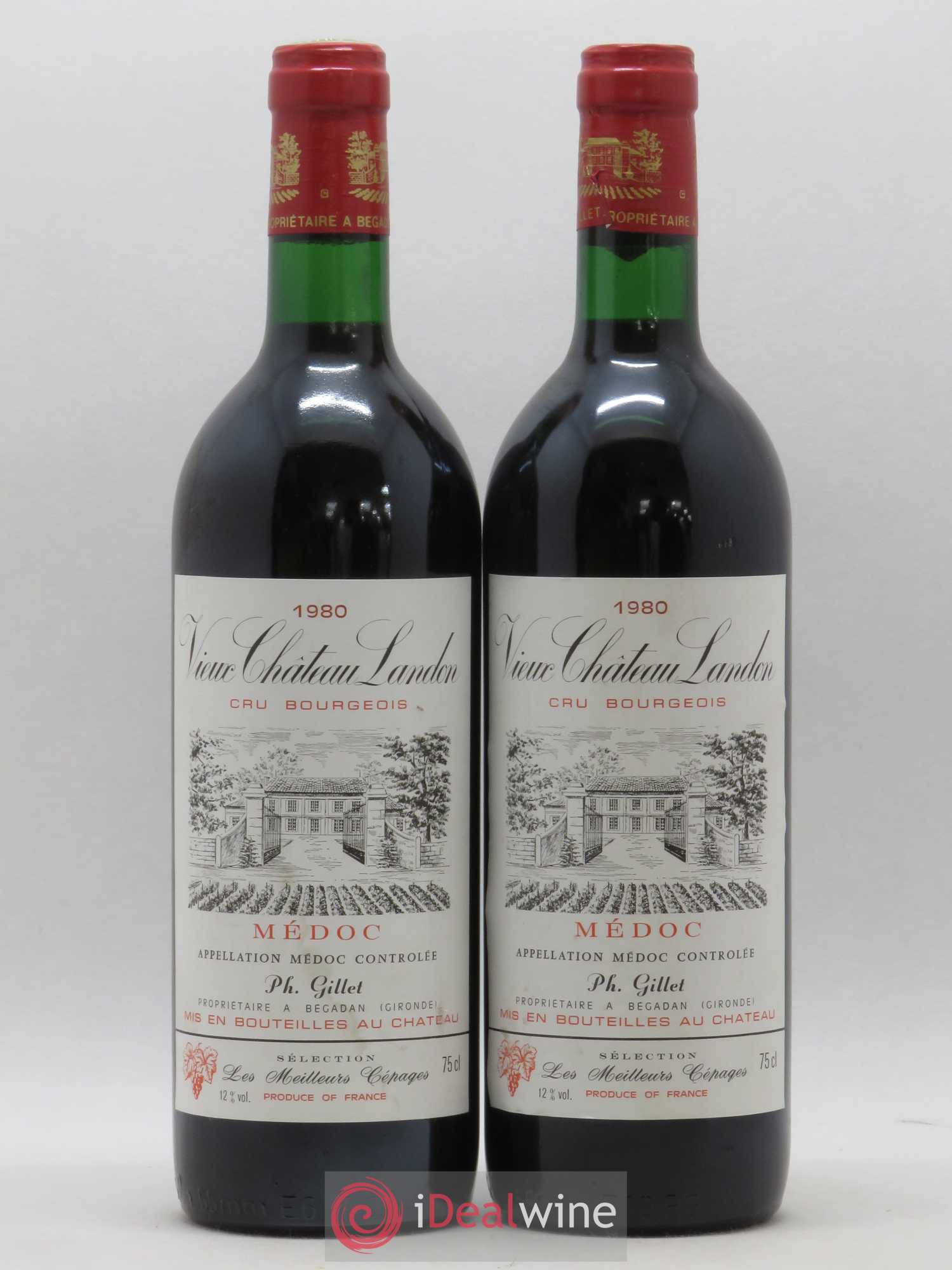 Vieux Château Landon Cru Bourgeois 1980 - Lot de 2 bouteilles - 0