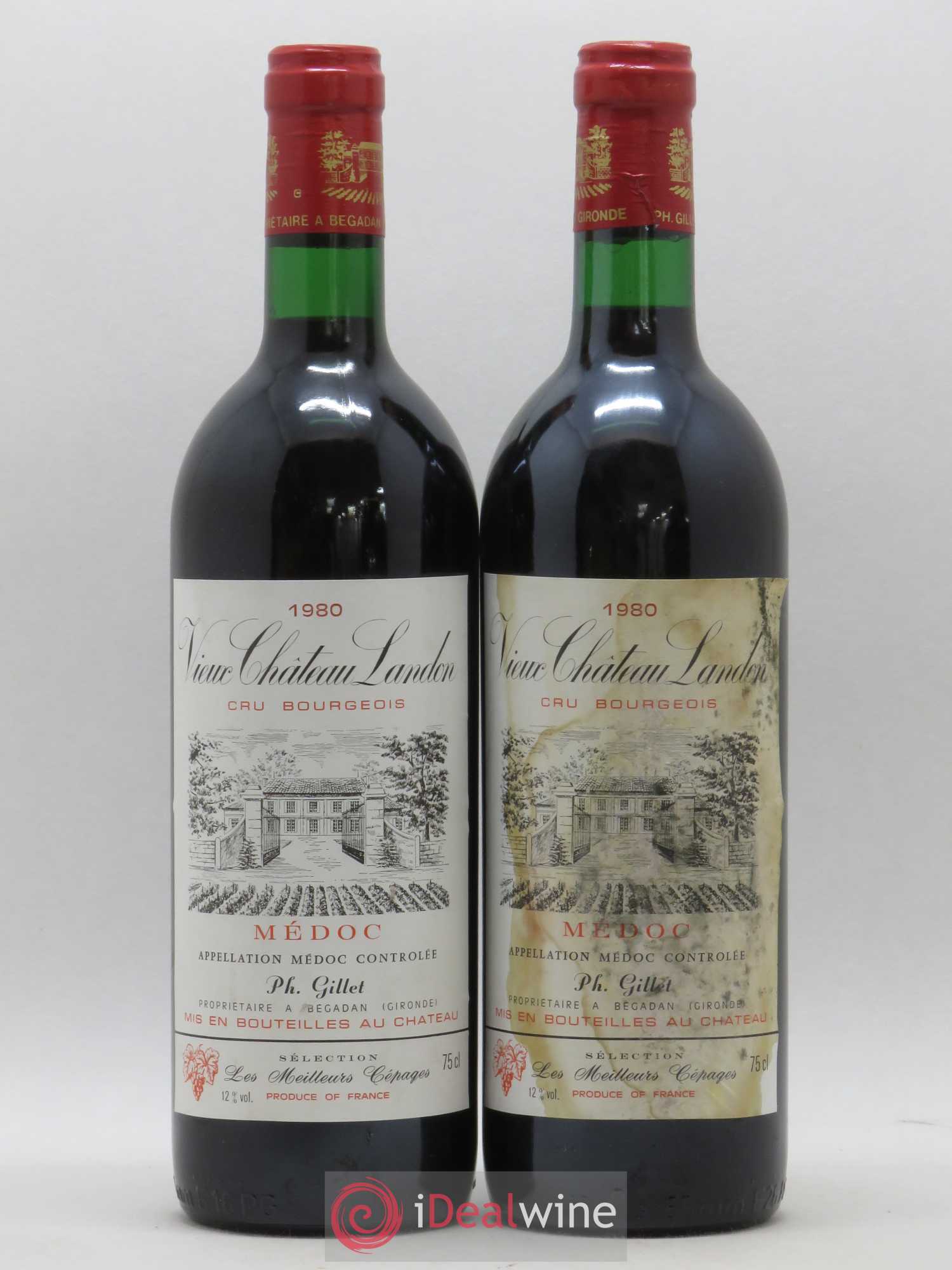 Vieux Château Landon Cru Bourgeois 1980 - Lot de 2 bouteilles - 0