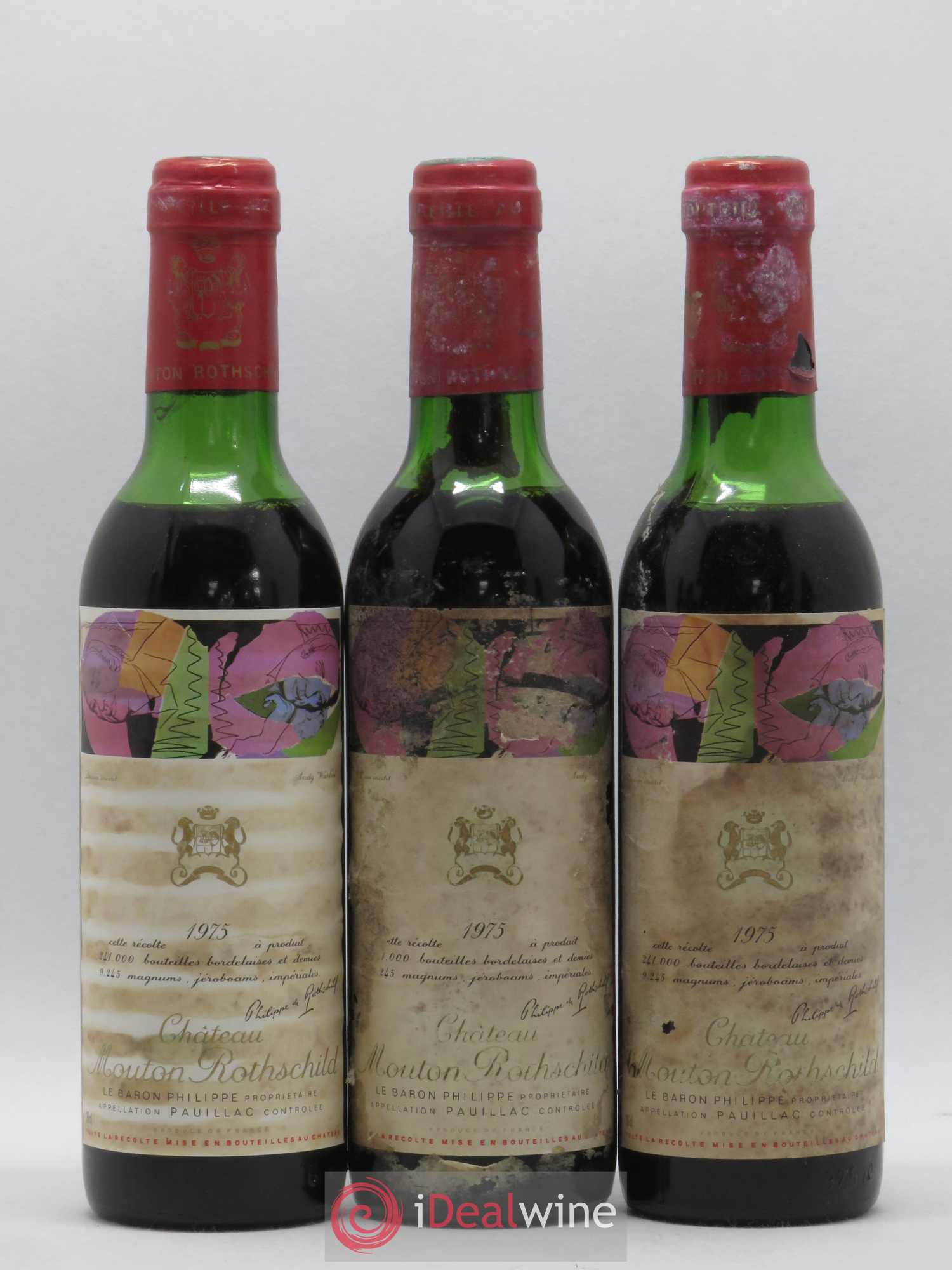 Château Mouton Rothschild 1er Grand Cru Classé 1975 - Lot de 6 demi bouteilles - 2