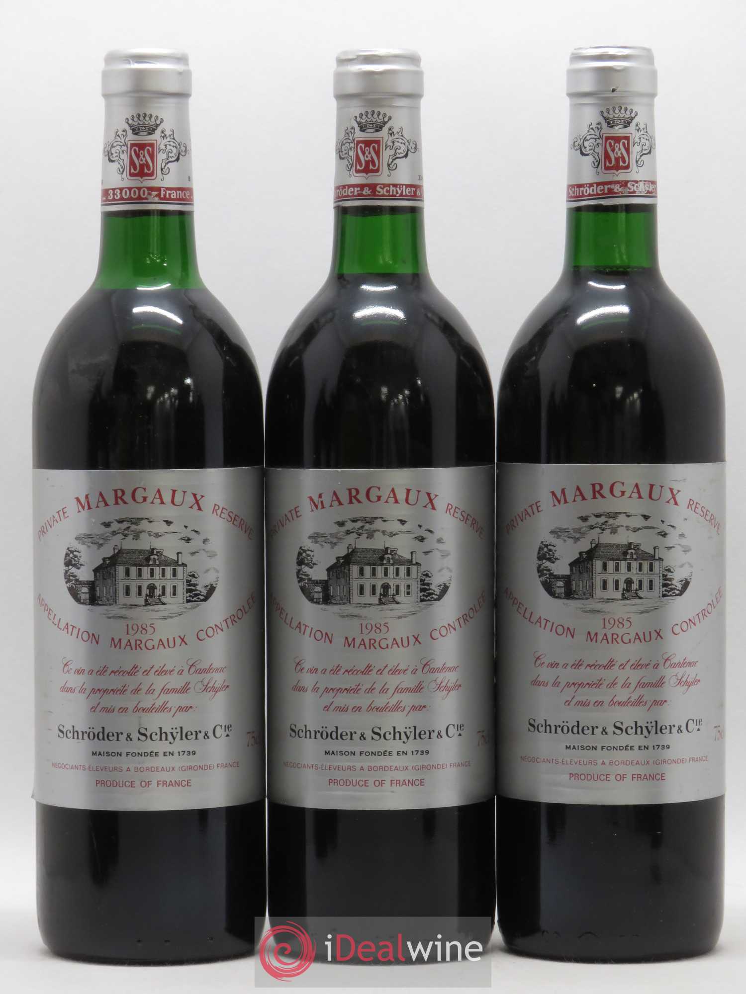 Bordeaux Margaux Private Reserve Schroder and Schyler 1985 - Lot de 6 bouteilles - 2
