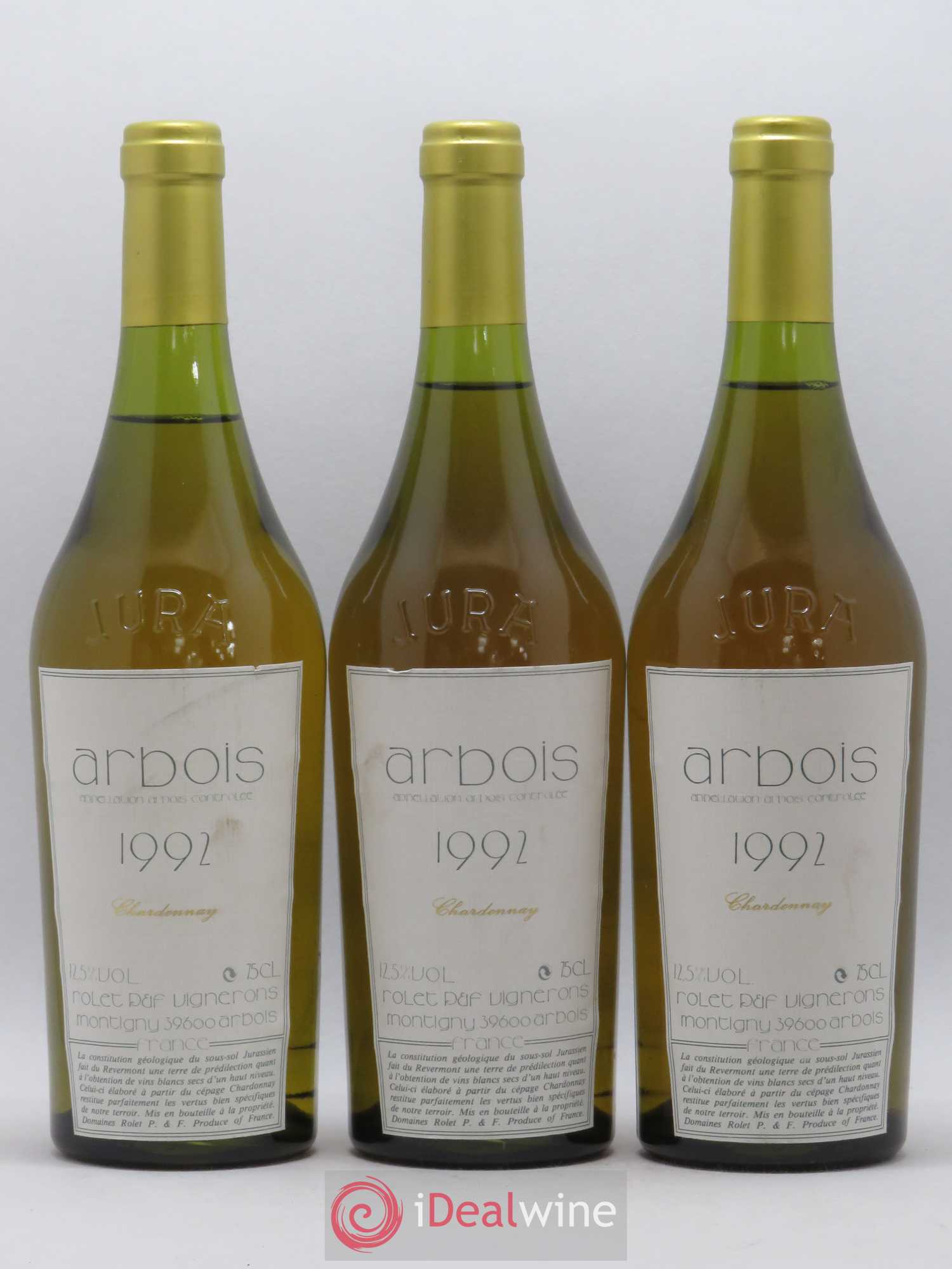 Arbois Chardonnay Domaine Rolet 1992 - Lot de 3 bouteilles - 0
