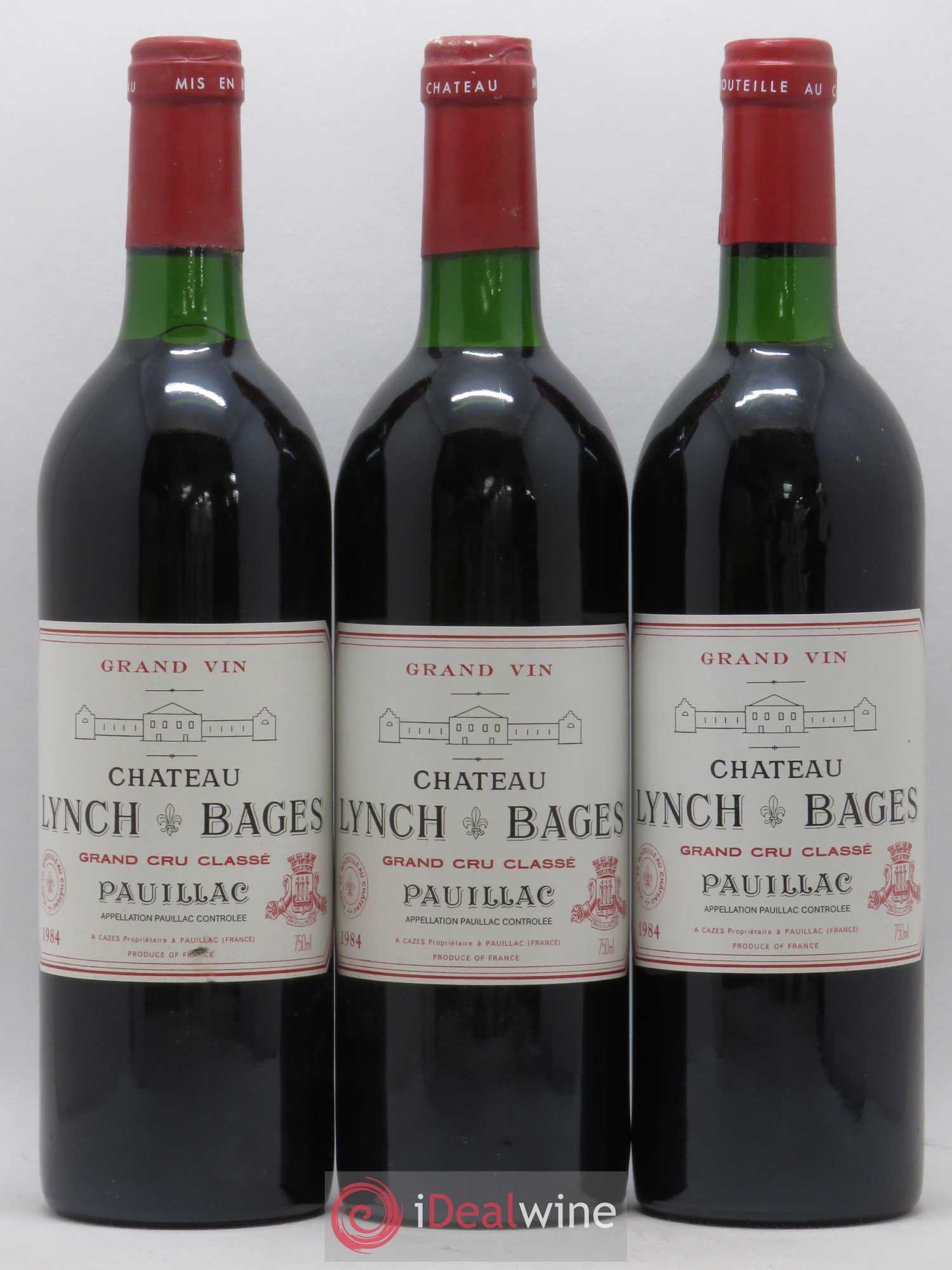 Château Lynch Bages 5ème Grand Cru Classé 1984 - Lot de 3 bouteilles - 0