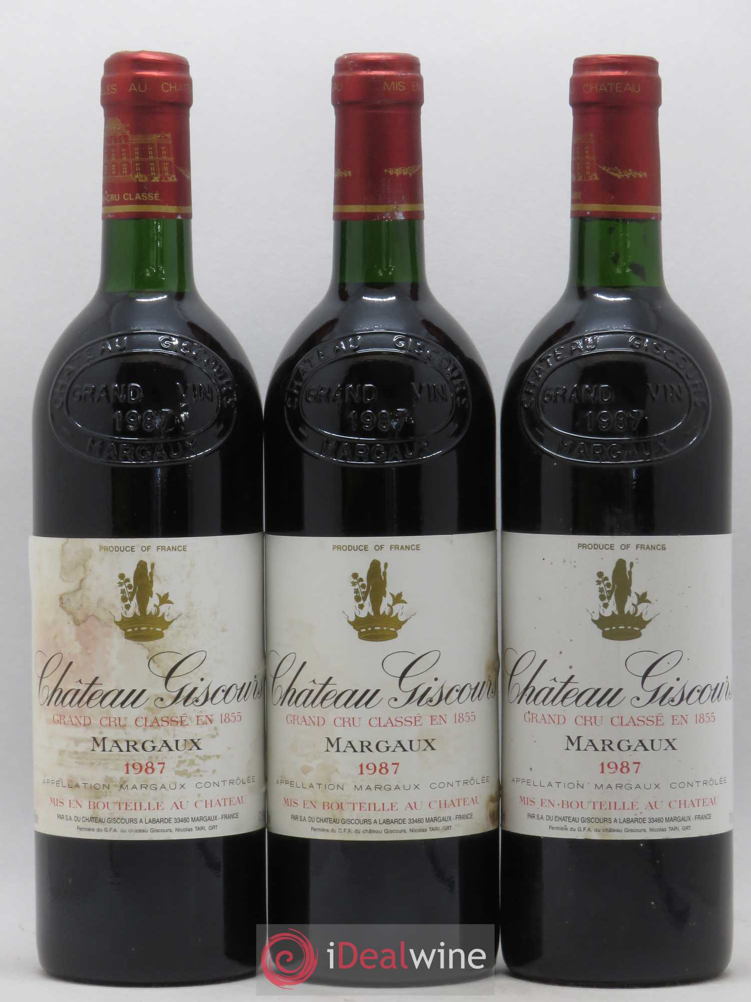 Château Giscours 3ème Grand Cru Classé 1987 - Lot de 3 bouteilles - 0