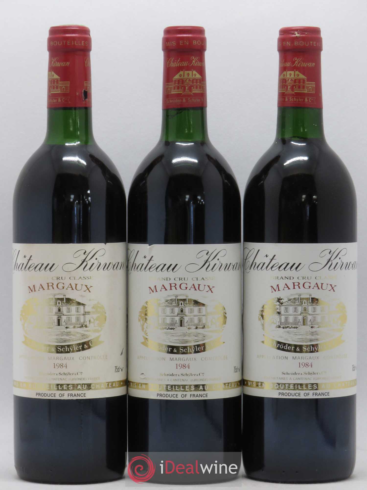 Château Kirwan 3ème Grand Cru Classé 1984 - Lot de 3 bouteilles - 0