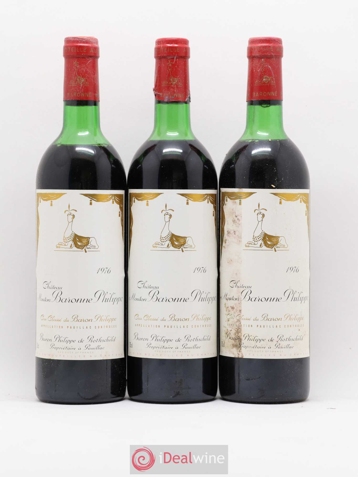 Château d' Armailhac - Mouton Baron(ne) Philippe 5ème Grand Cru Classé 1976 - Lot de 12 bouteilles - 2
