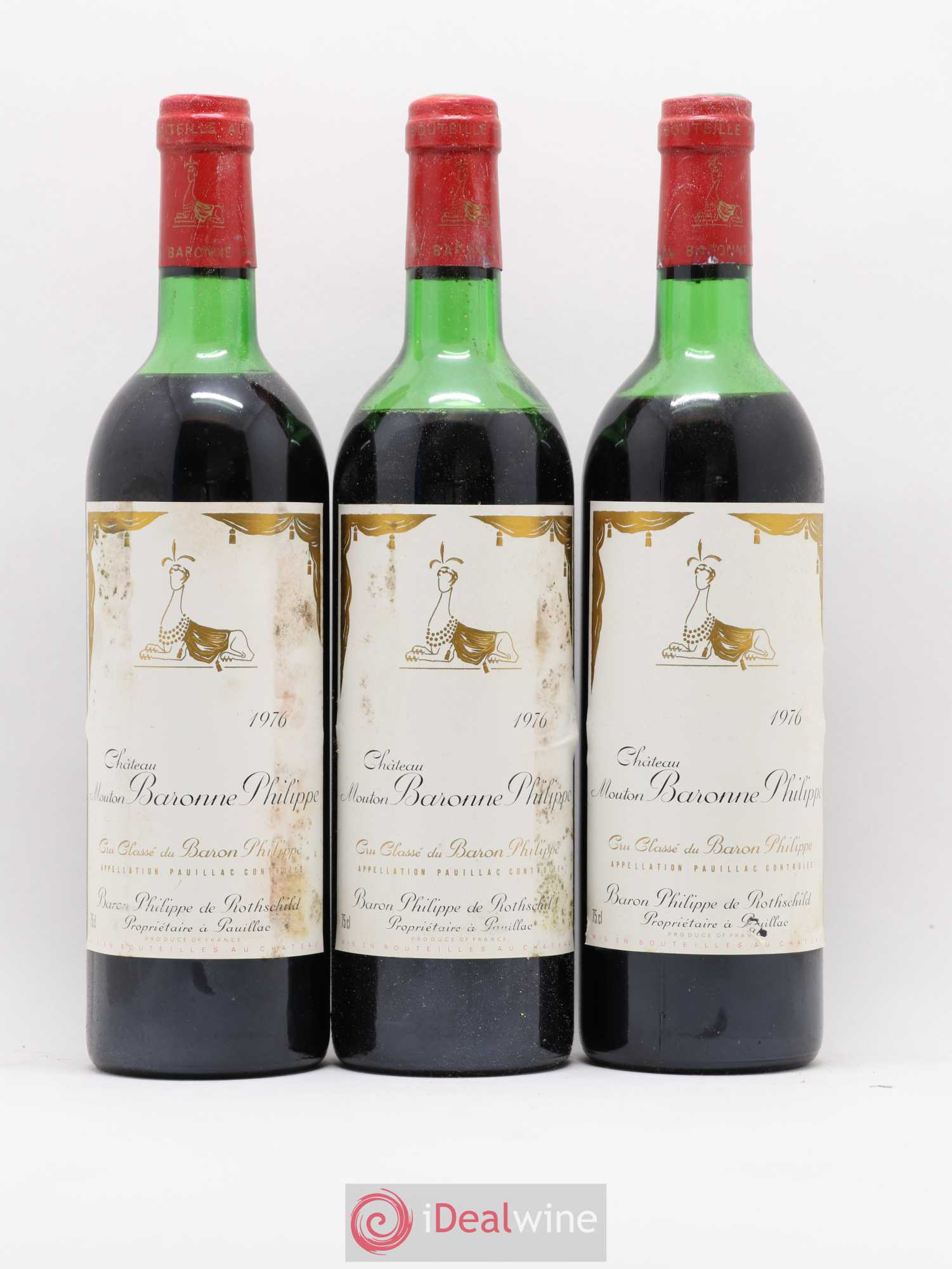 Château d' Armailhac - Mouton Baron(ne) Philippe 5ème Grand Cru Classé 1976 - Lot de 12 bouteilles - 3