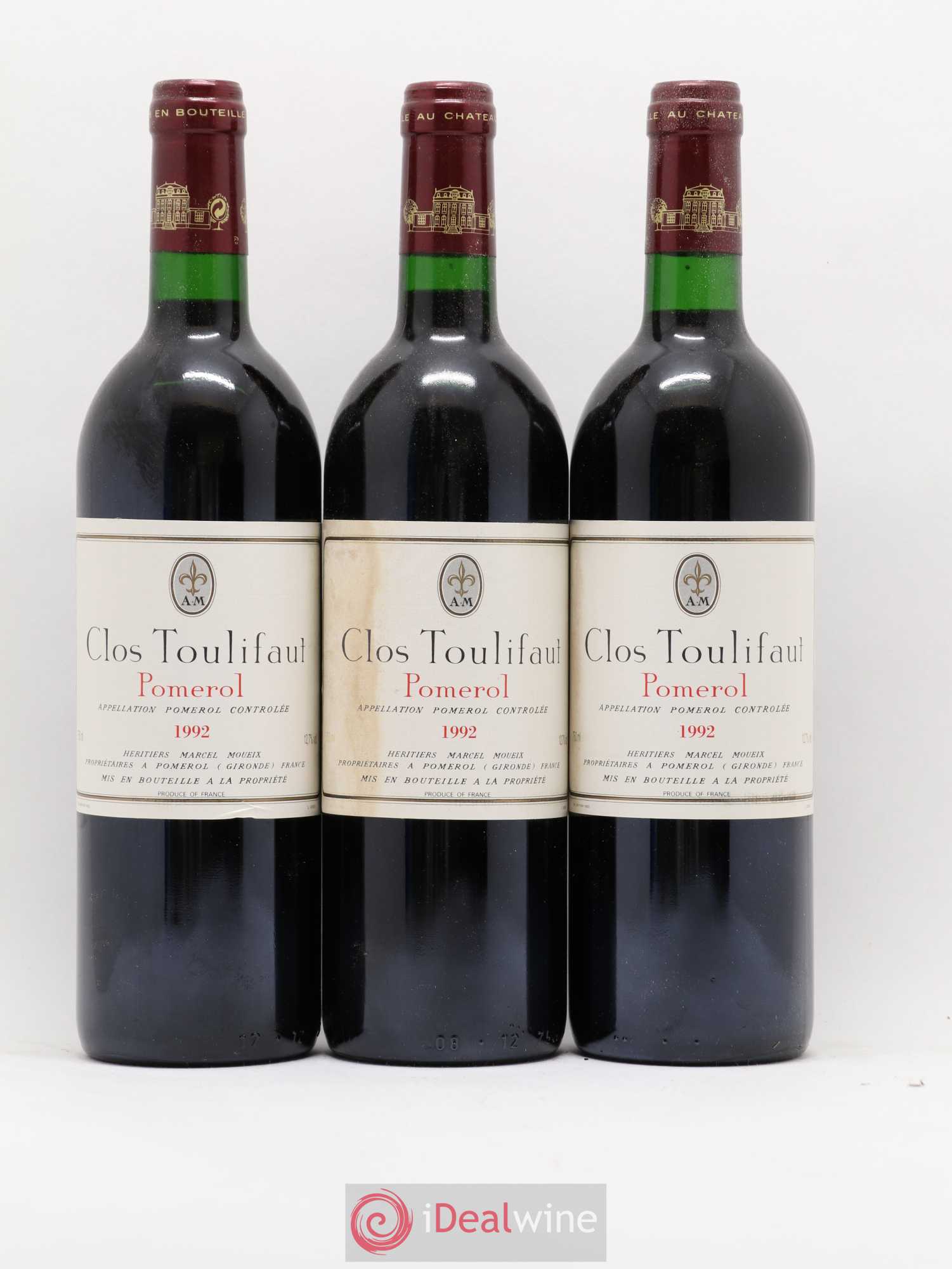 Pomerol Clos Toulifaut 1992 - Posten von 12 Flaschen - 2