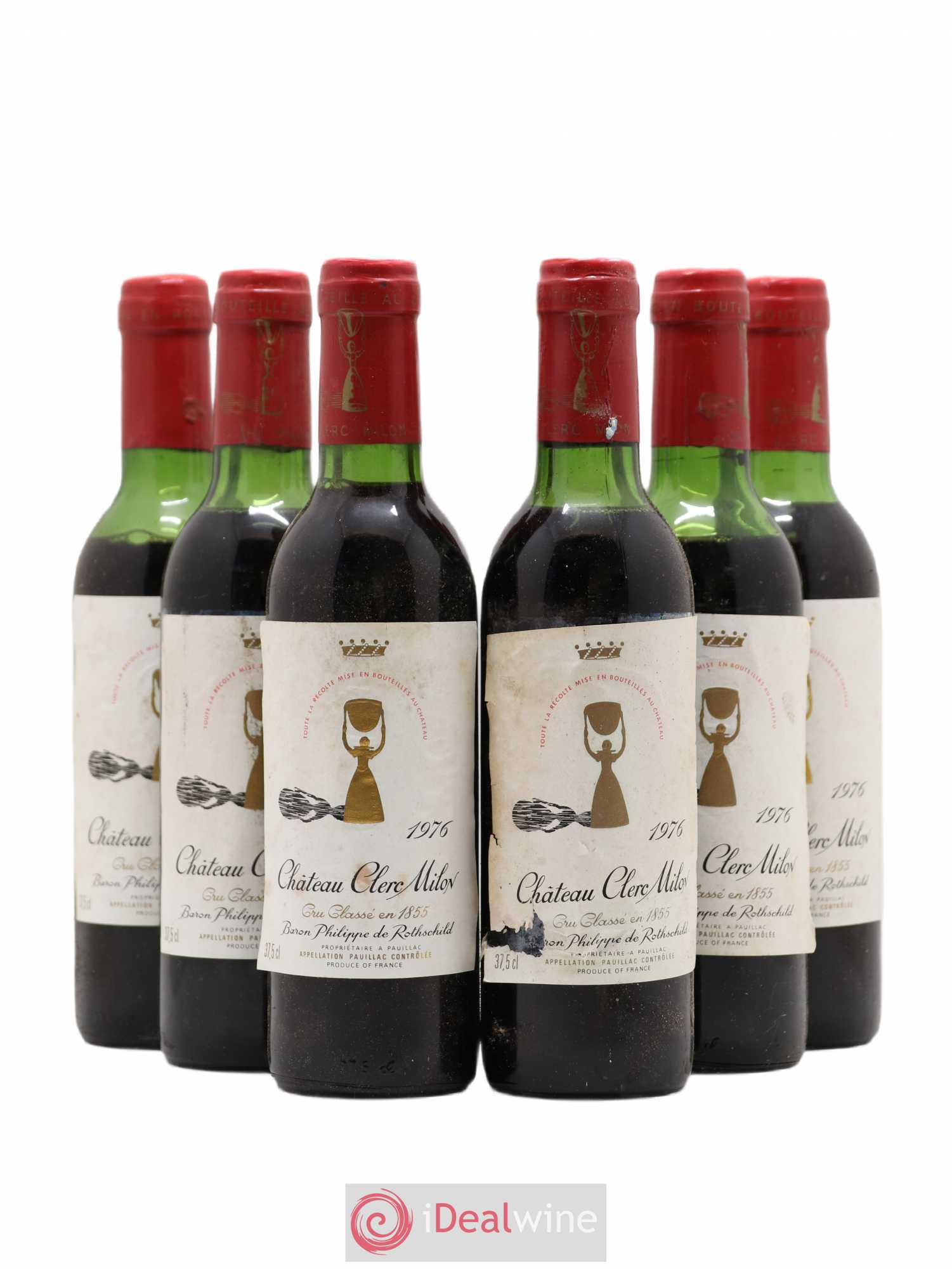 Château Clerc Milon 5ème Grand Cru Classé 1976 - Lot de 6 demi bouteilles - 0
