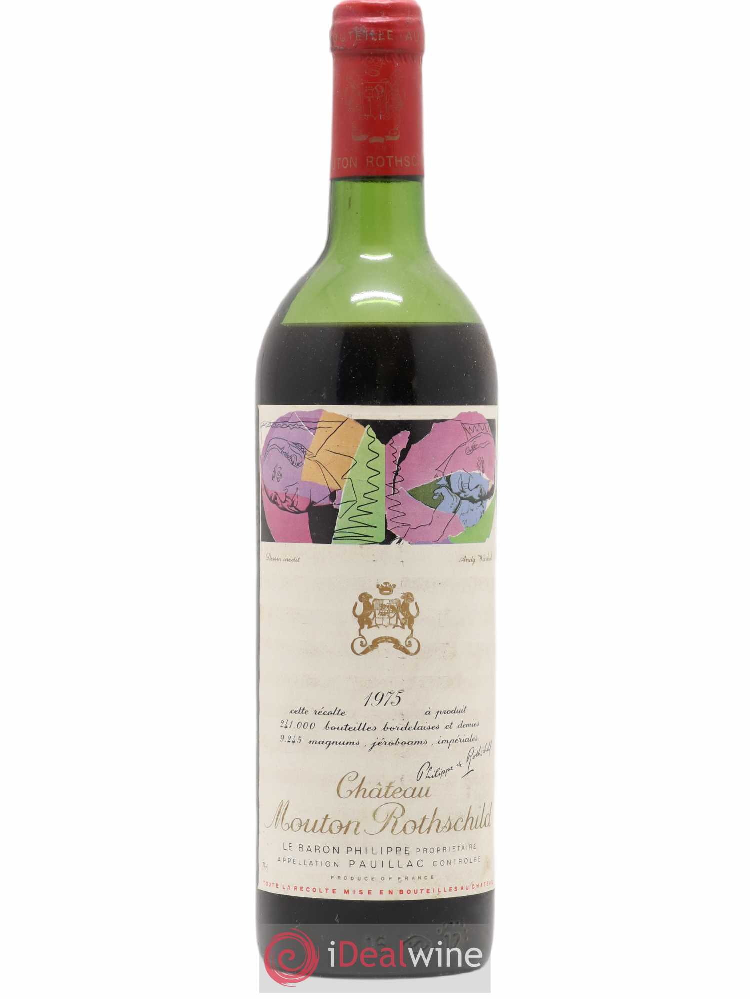 Château Mouton Rothschild 1er Grand Cru Classé 1975 - Lot de 1 bouteille - 0