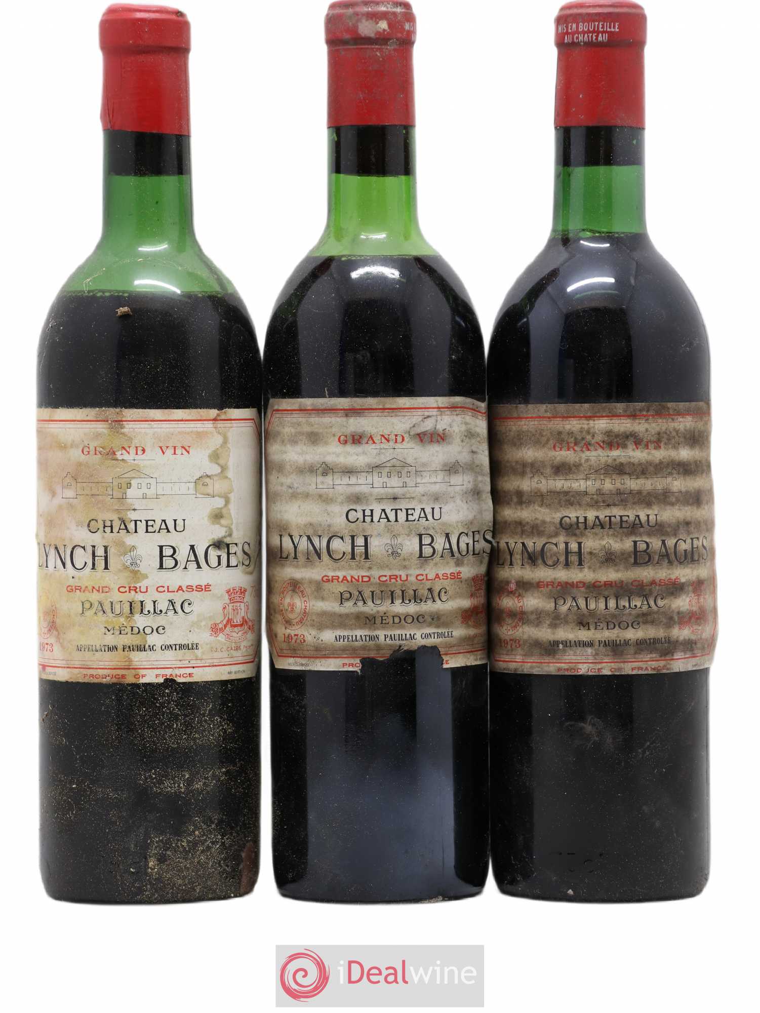 Château Lynch Bages 5ème Grand Cru Classé 1973 - Lot de 3 bouteilles - 0