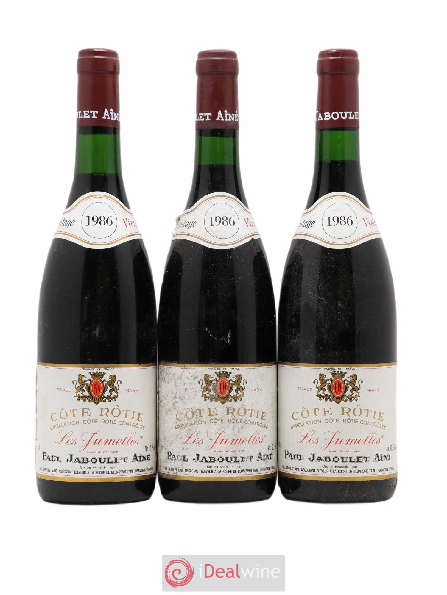Côte-Rôtie Les Jumelles Paul Jaboulet Ainé 1986 - Lot de 3 bouteilles - 0