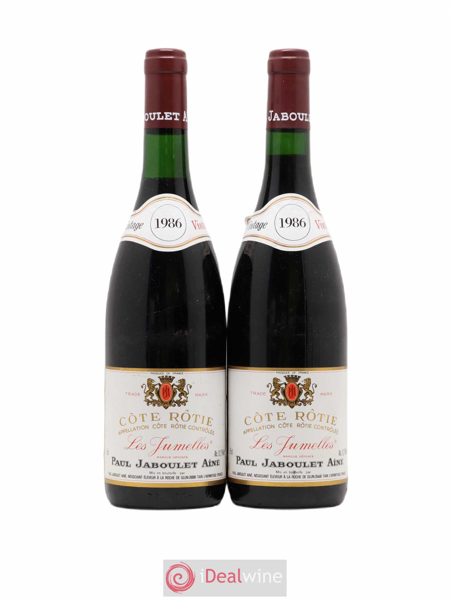 Côte-Rôtie Les Jumelles Paul Jaboulet Ainé 1986 - Lot de 2 bouteilles - 0