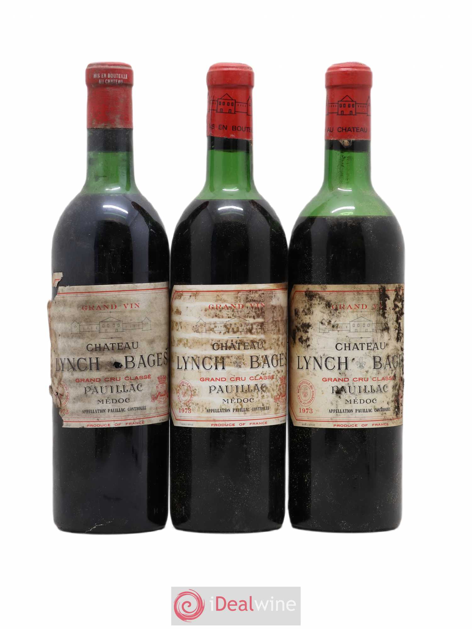 Château Lynch Bages 5ème Grand Cru Classé 1973 - Lot de 3 bouteilles - 0