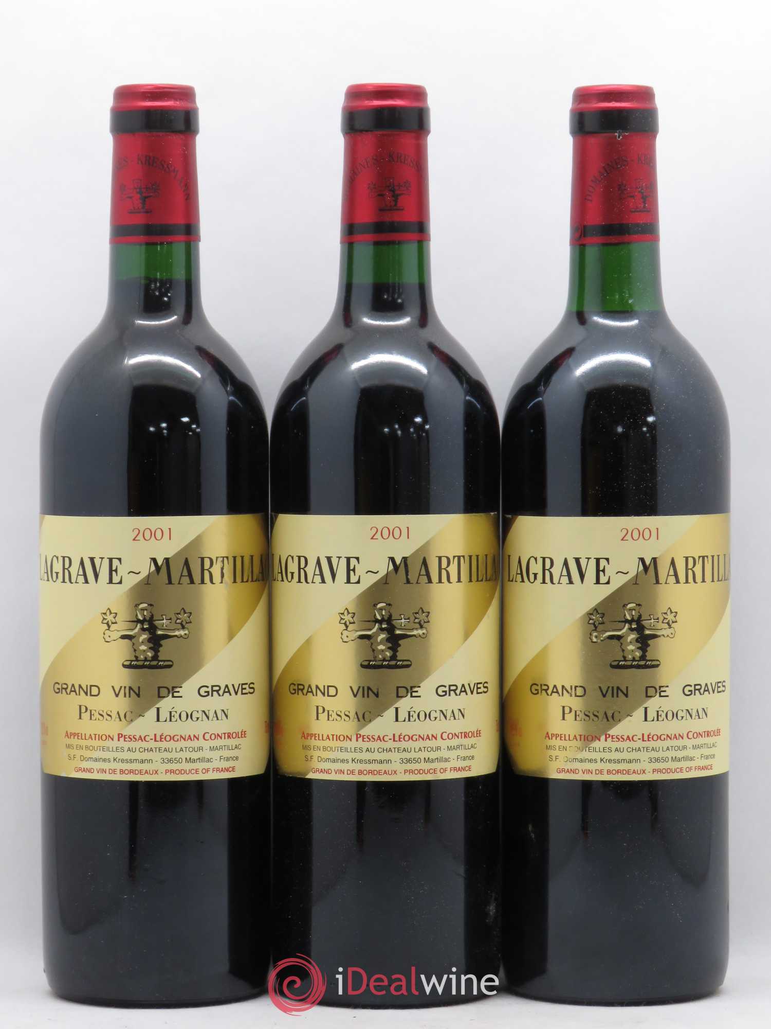 Lagrave Martillac Second Vin 2001 - Lot de 3 bouteilles - 0