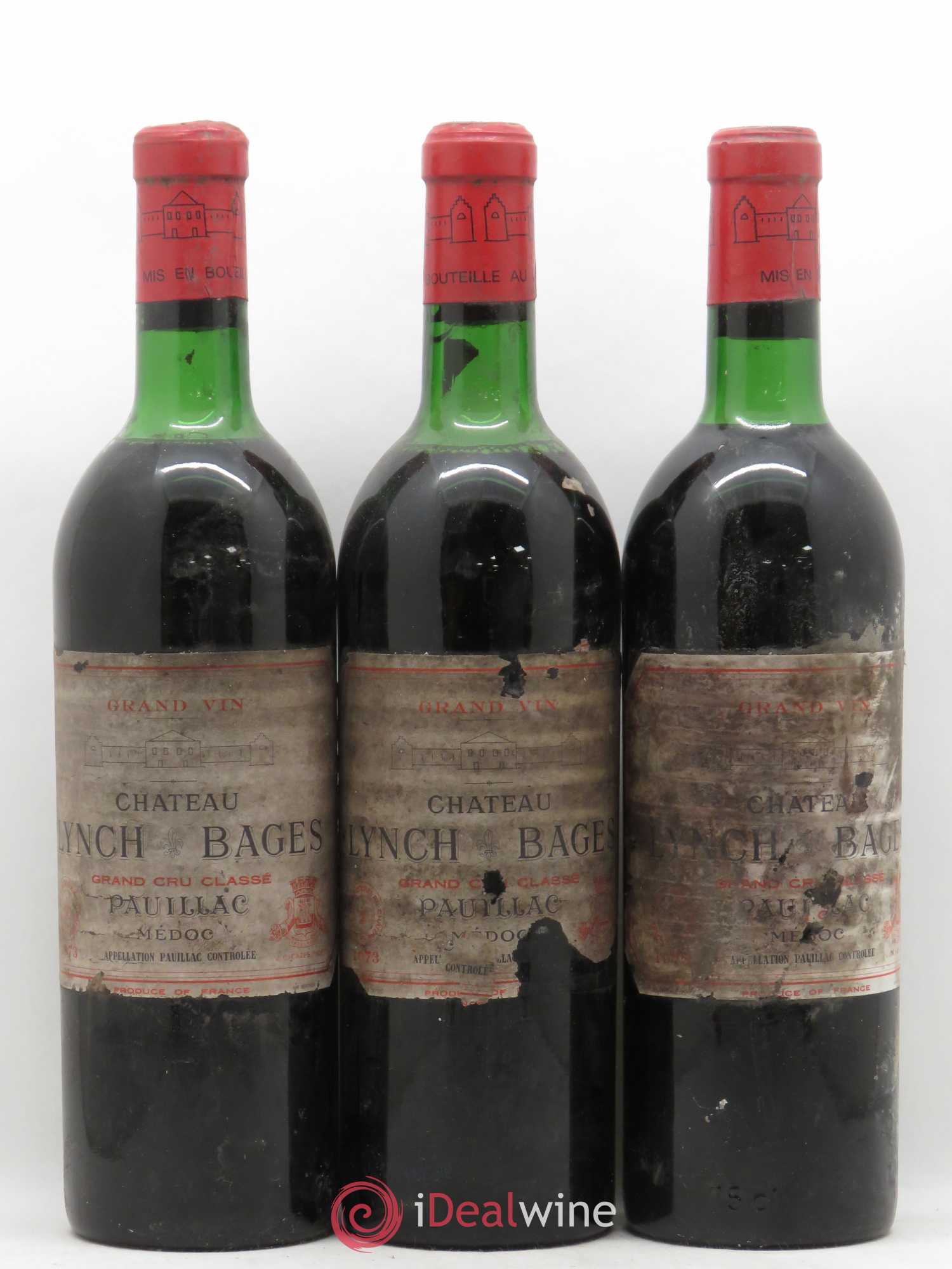 Château Lynch Bages 5ème Grand Cru Classé 1973 - Lot de 3 bouteilles - 0