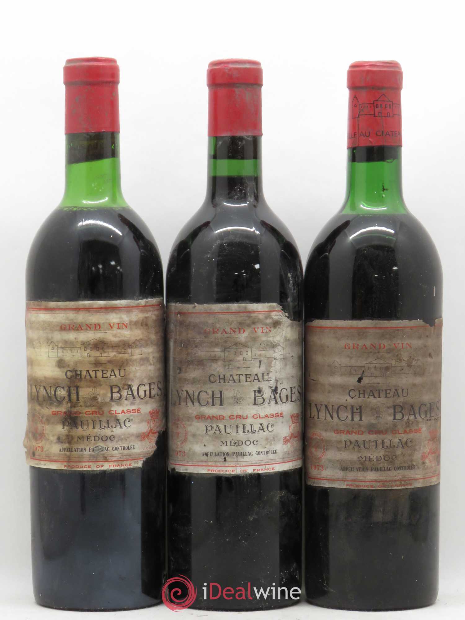 Château Lynch Bages 5ème Grand Cru Classé 1973 - Lot de 3 bouteilles - 0