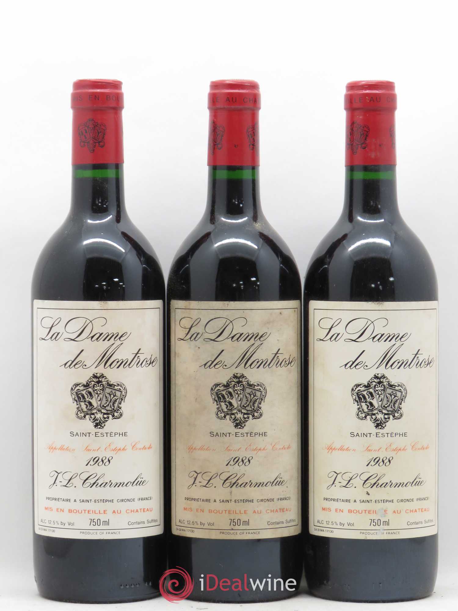 La Dame de Montrose Second Vin 1988 - Lot de 3 bouteilles - 0