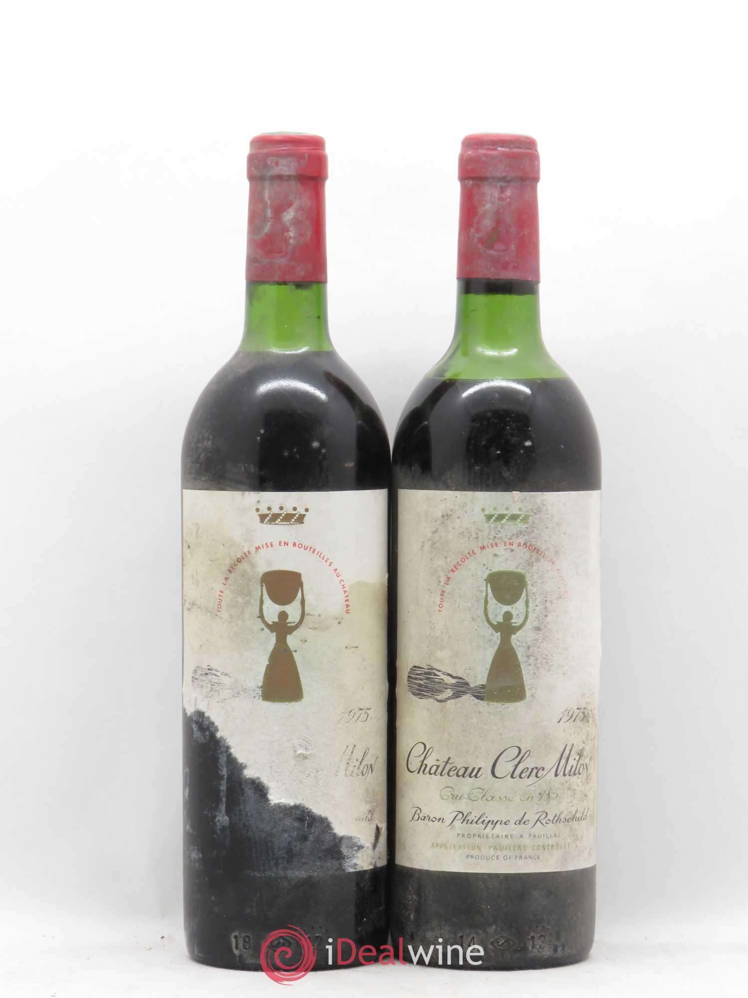 Château Clerc Milon 5ème Grand Cru Classé 1975 - Lot de 5 bouteilles - 2