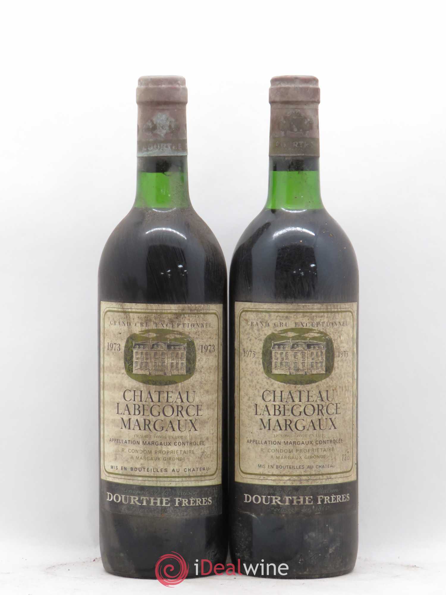 Château Labegorce Cru Bourgeois Dourthe Frères 1973 - Lot de 2 bouteilles - 0