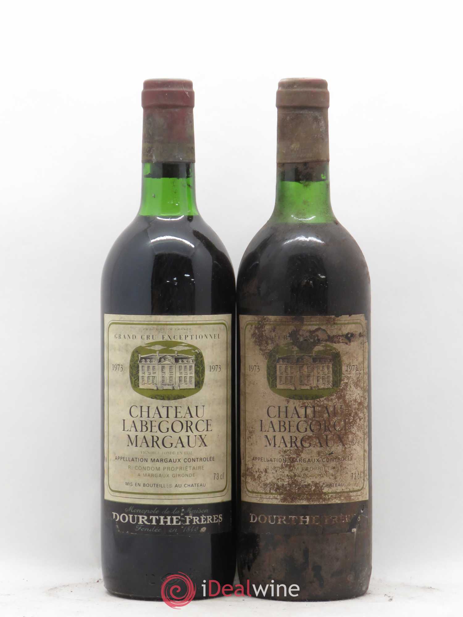 Château Labegorce Cru Bourgeois Dourthe Frères 1973 - Lot de 2 bouteilles - 0