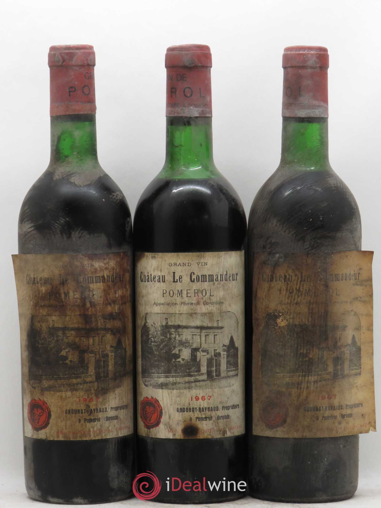 Pomerol Château Le Commandeur 1967 - Lot de 3 bouteilles - 0