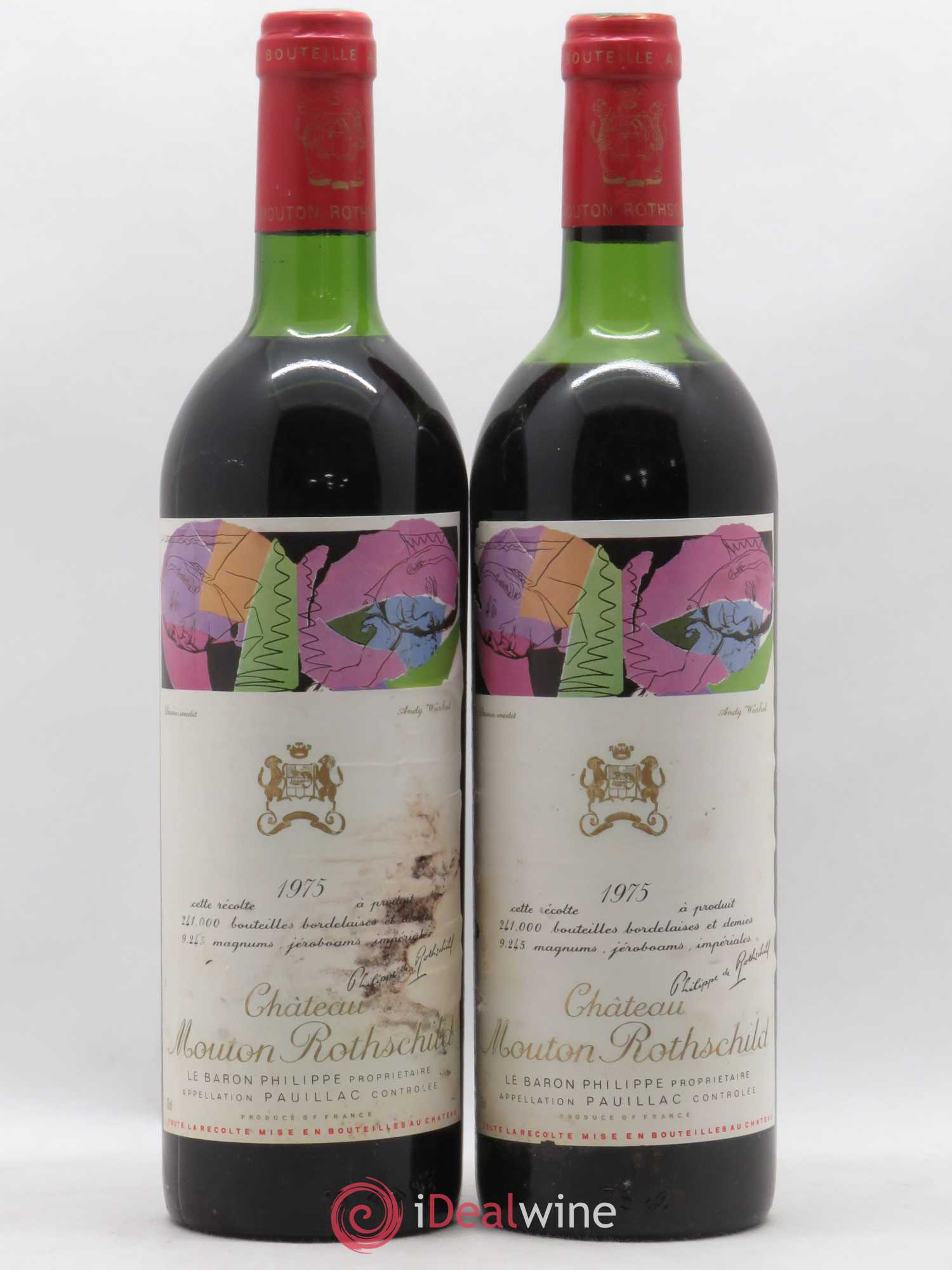 Château Mouton Rothschild 1er Grand Cru Classé 1975 - Lot de 2 bouteilles - 0