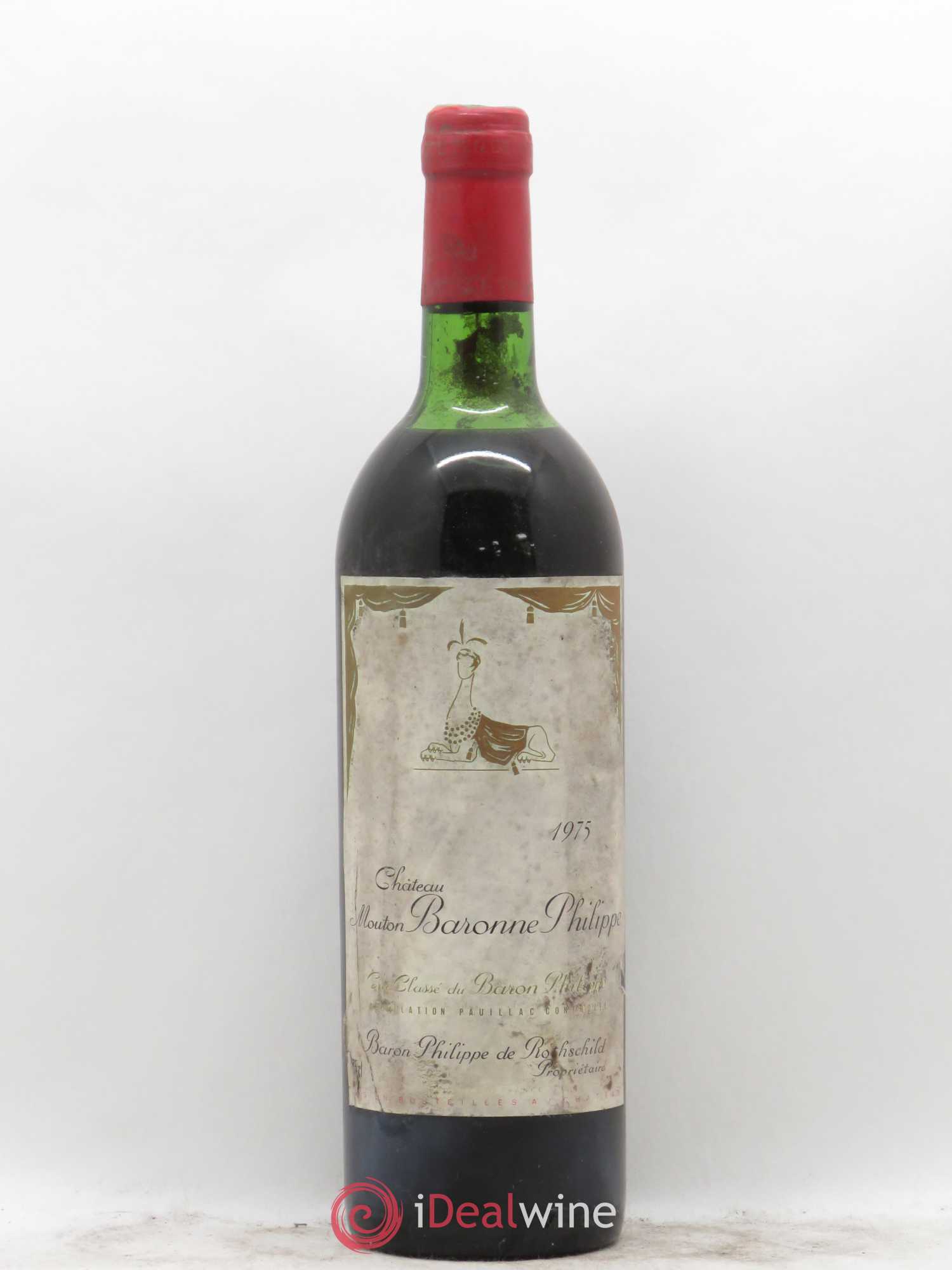 Château d' Armailhac - Mouton Baron(ne) Philippe 5ème Grand Cru Classé 1975 - Lot de 1 bouteille - 0