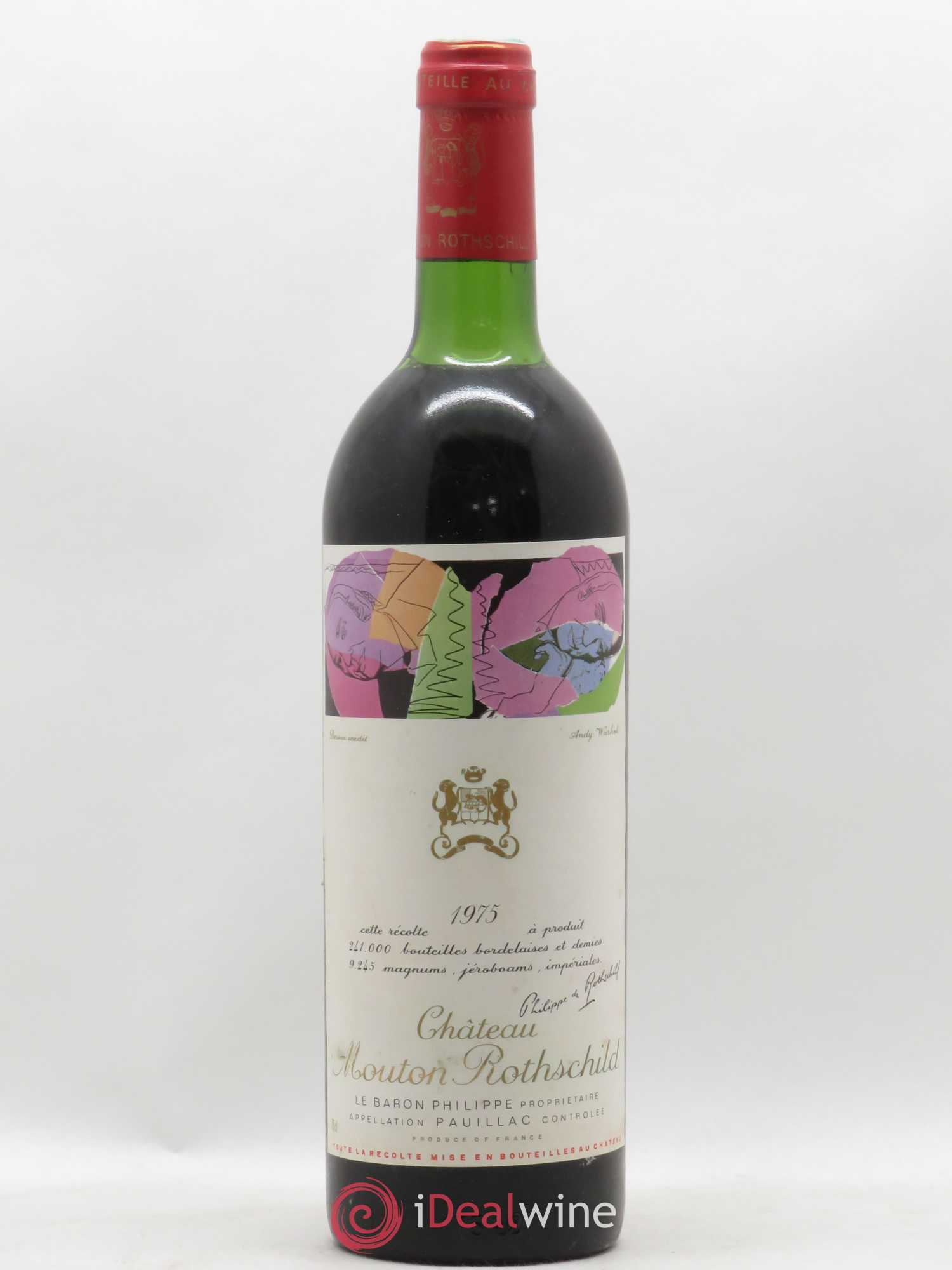 Château Mouton Rothschild 1er Grand Cru Classé 1975 - Lot de 1 bouteille - 0