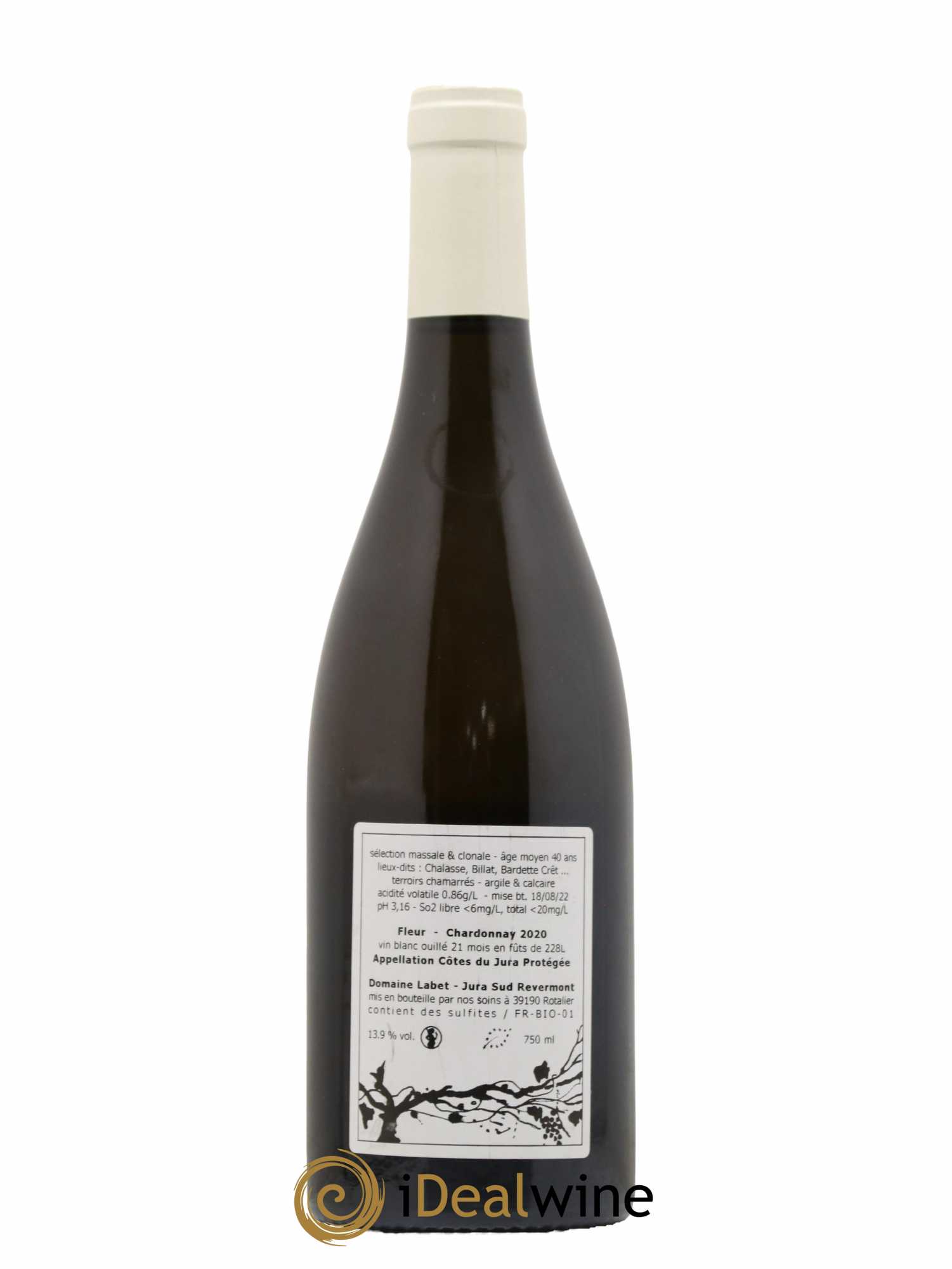 Côtes du Jura Chardonnay Fleur Romain - Julien - Charline Labet 2020 - Lot de 1 bouteille - 1
