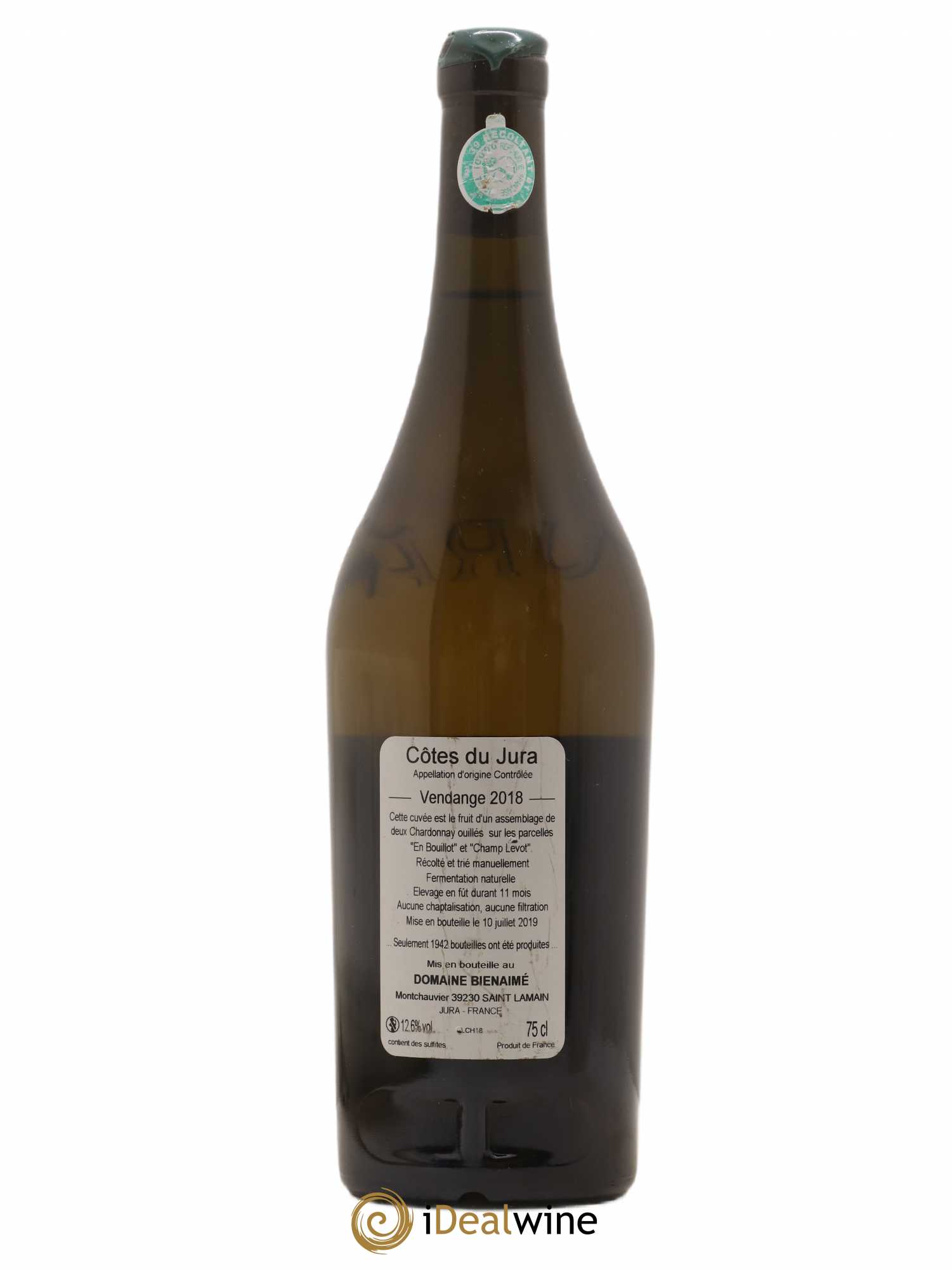 Côtes du Jura Chardonnay Bruno Bienaimé 2018 - Lot de 1 bouteille - 1