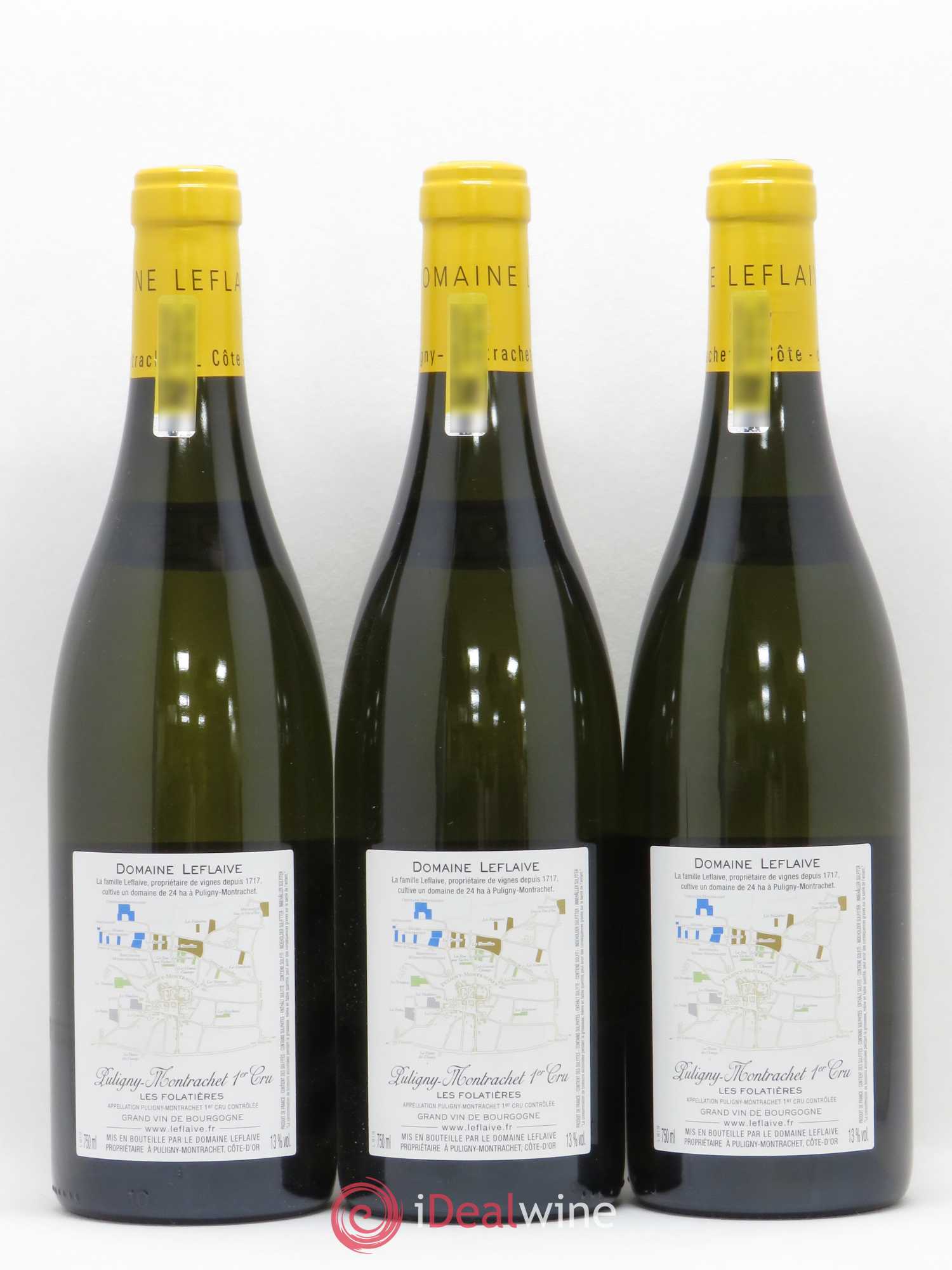 Puligny-Montrachet 1er Cru Les Folatières Leflaive (Domaine) 2015 - Lot de 3 bouteilles - 1