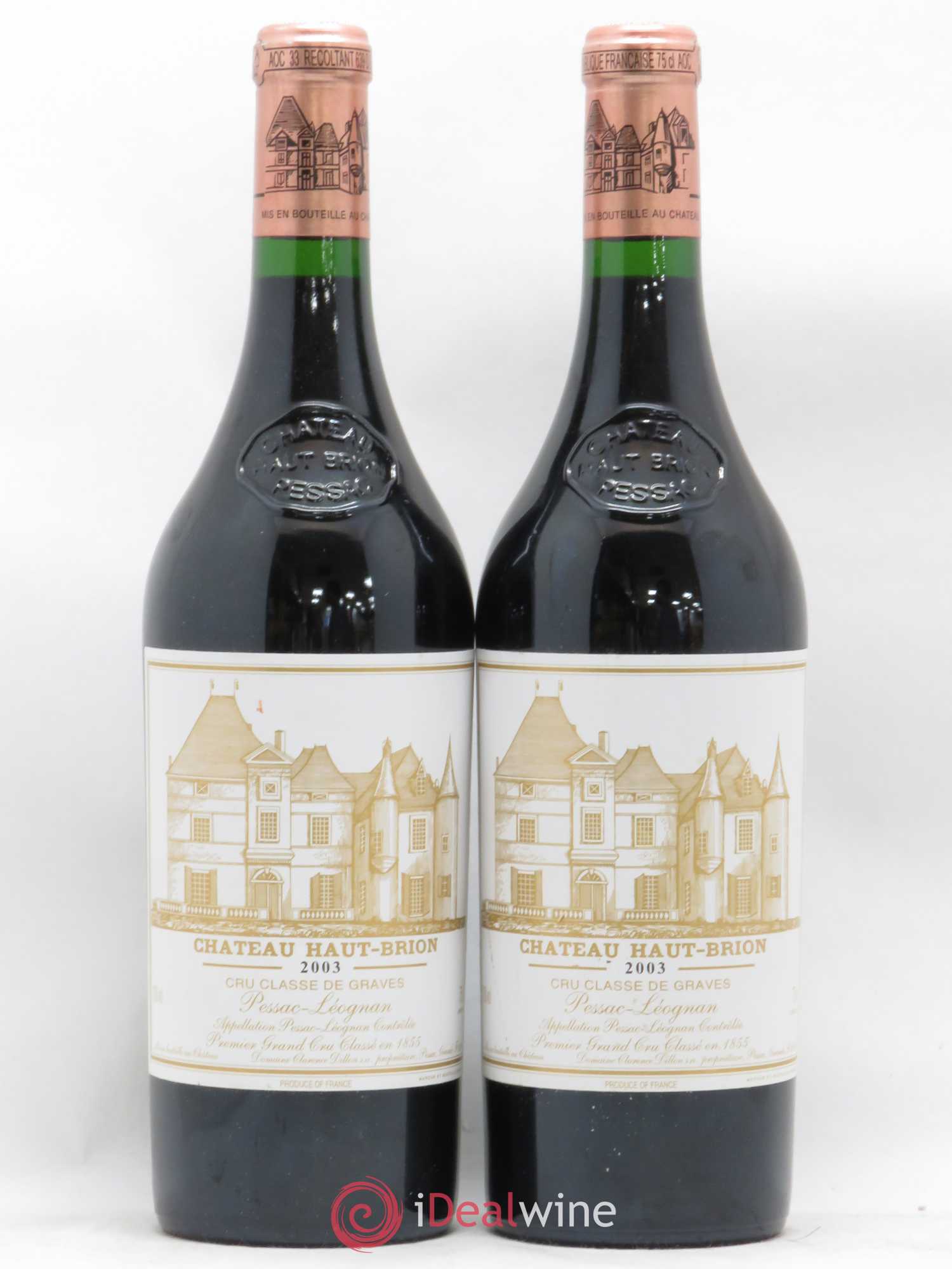 Château Haut Brion 1er Grand Cru Classé 2003 - Lot de 2 bouteilles - 0
