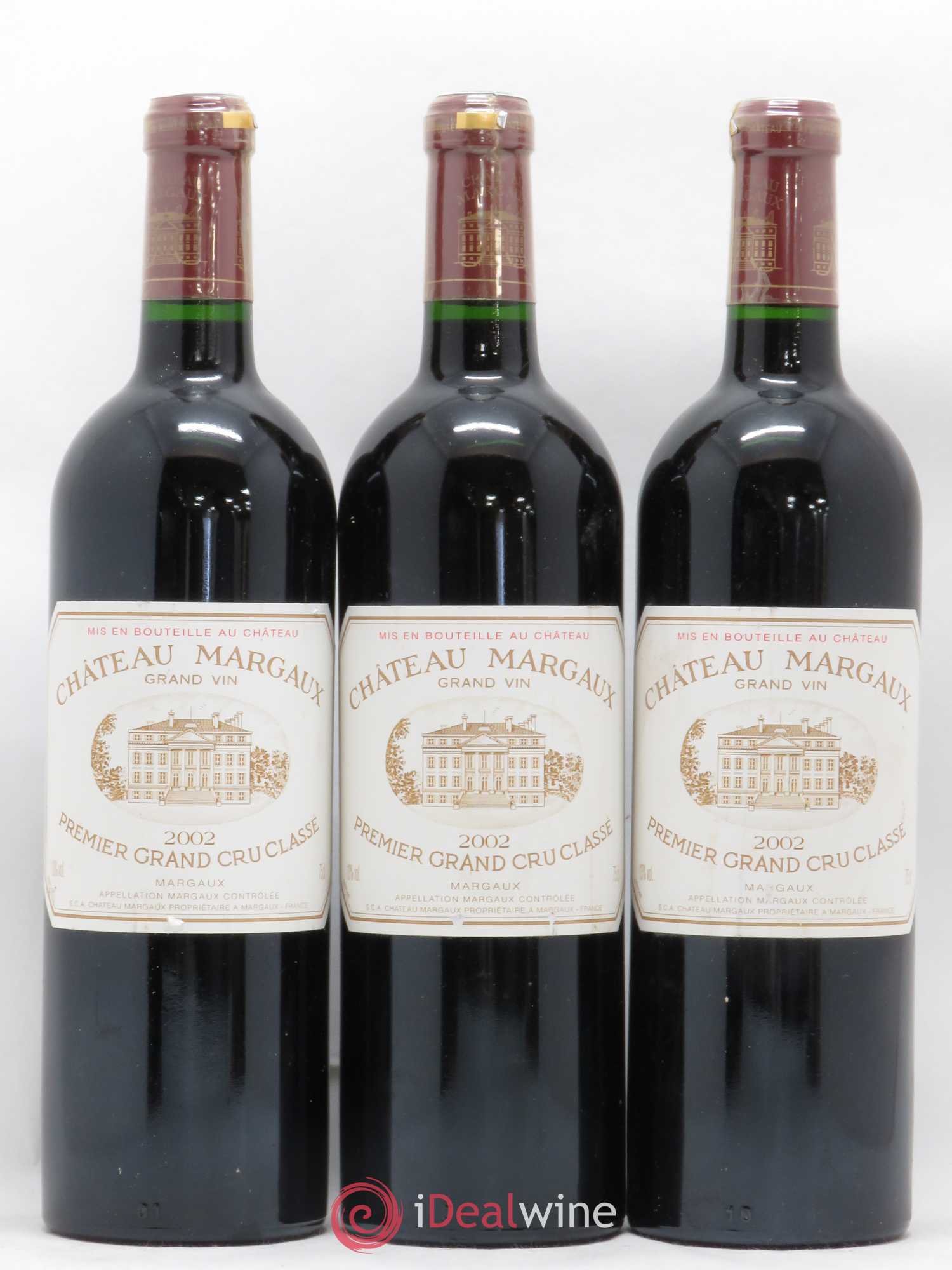 Château Margaux 1er Grand Cru Classé 2002 - Lot de 3 bouteilles - 0