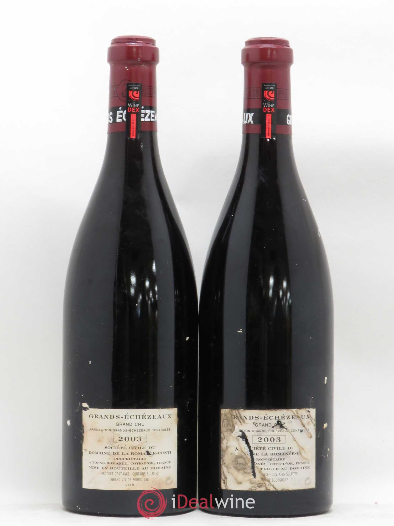 Grands-Echezeaux Grand Cru Domaine de la Romanée-Conti 2003 - Lot de 2 bouteilles - 1