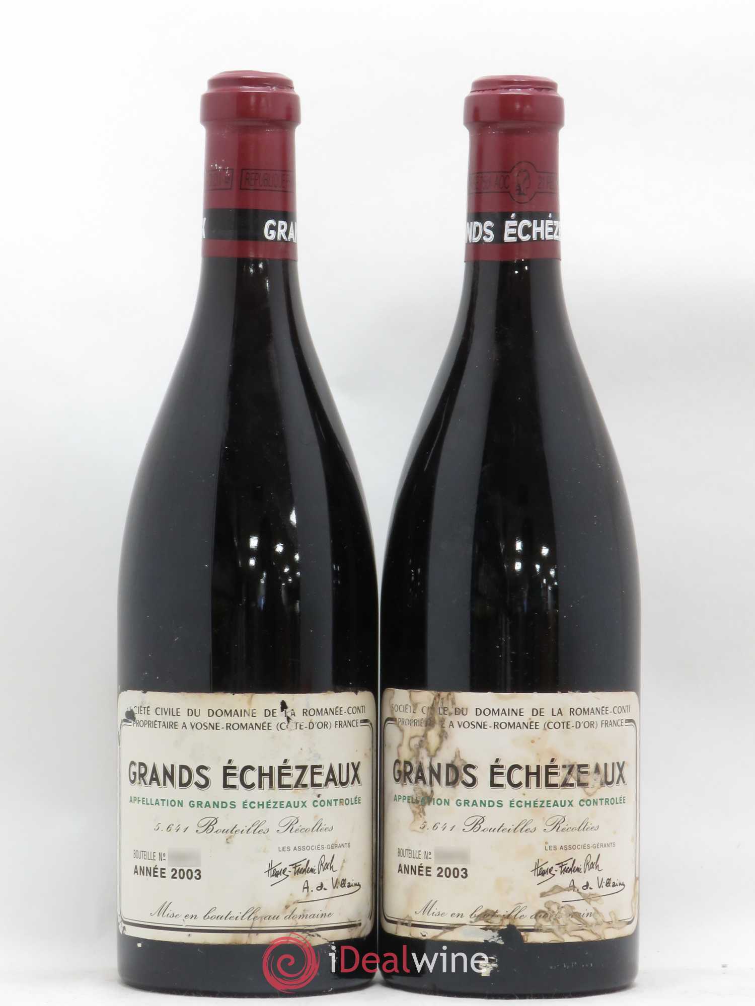 Grands-Echezeaux Grand Cru Domaine de la Romanée-Conti 2003 - Lot de 2 bouteilles - 0
