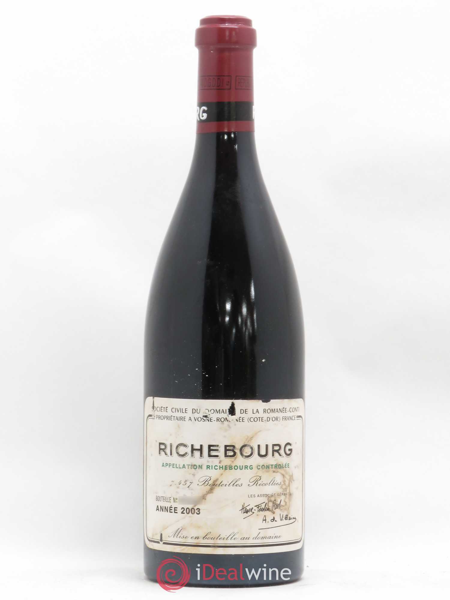 Richebourg Grand Cru Domaine de la Romanée-Conti 2003 - Lot de 1 bouteille - 0