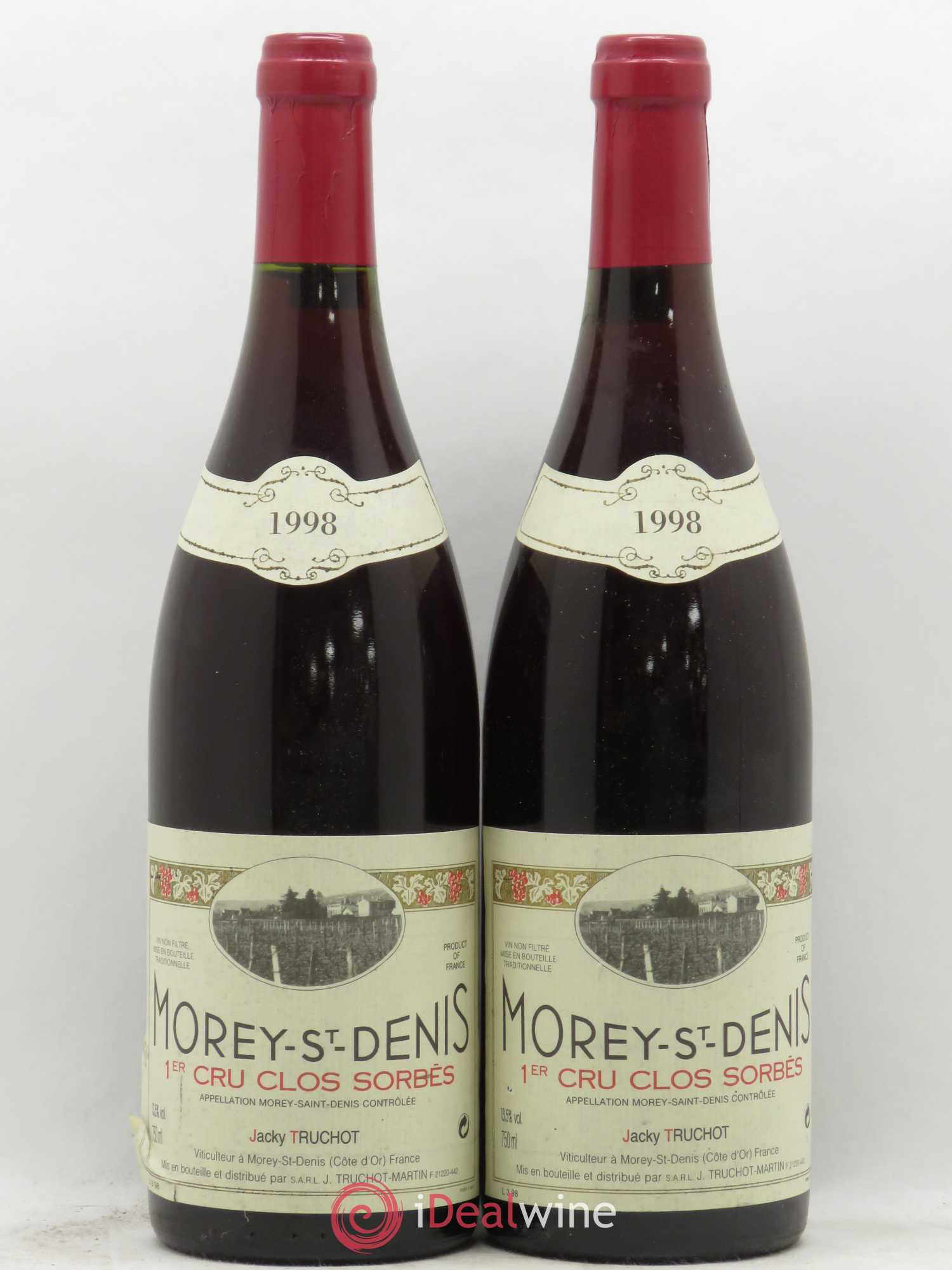 Morey-Saint-Denis 1er Cru Clos Sorbés Jacky Truchot 1998 - Lot de 2 bouteilles - 0