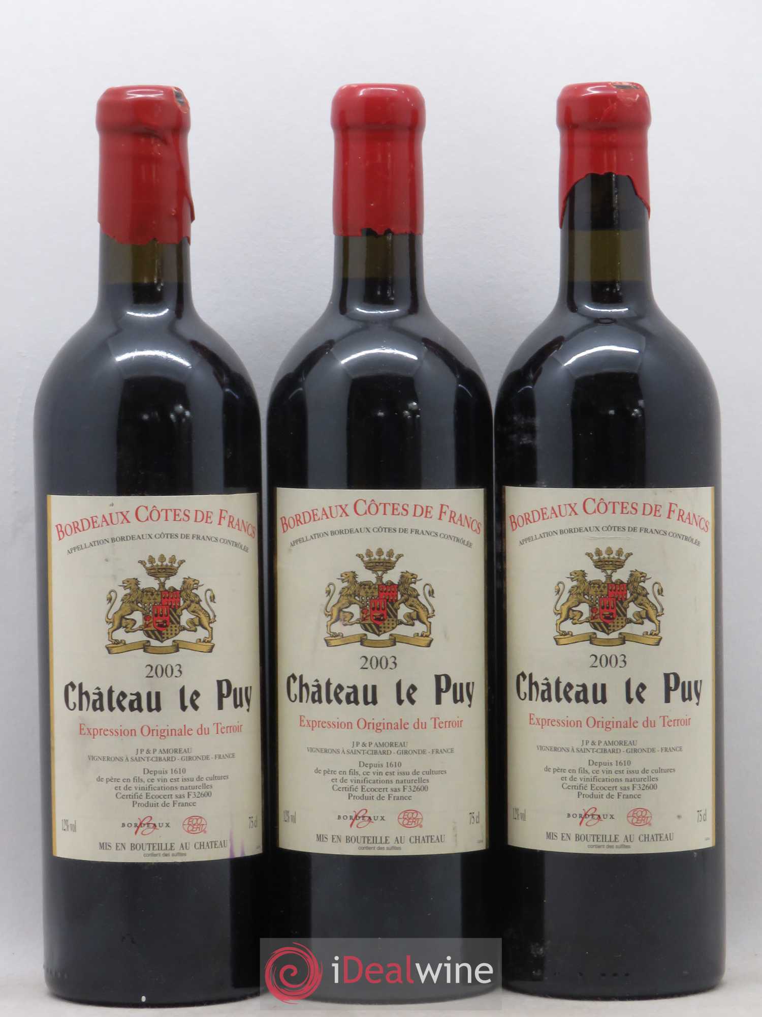Château Le Puy 2003 - Lot de 3 bouteilles - 0