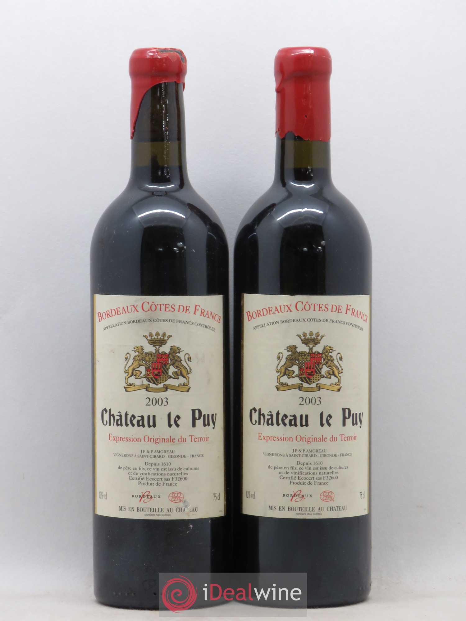 Château Le Puy 2003 - Lot de 2 bouteilles - 0