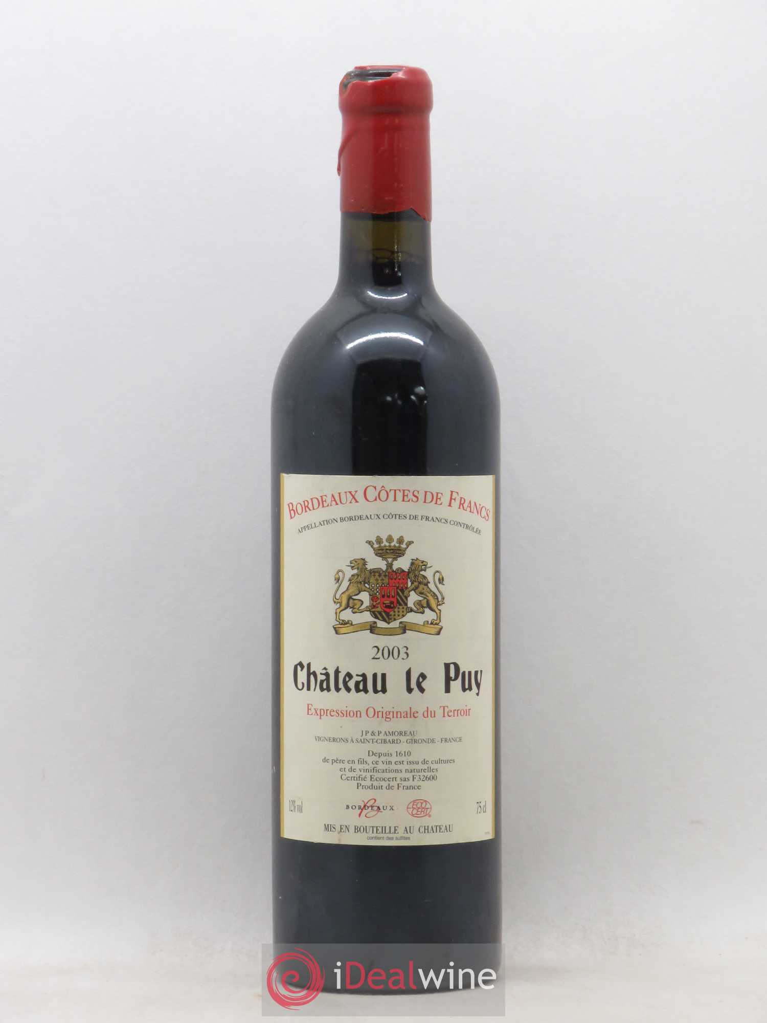 Château Le Puy 2003 - Lot de 1 bouteille - 0