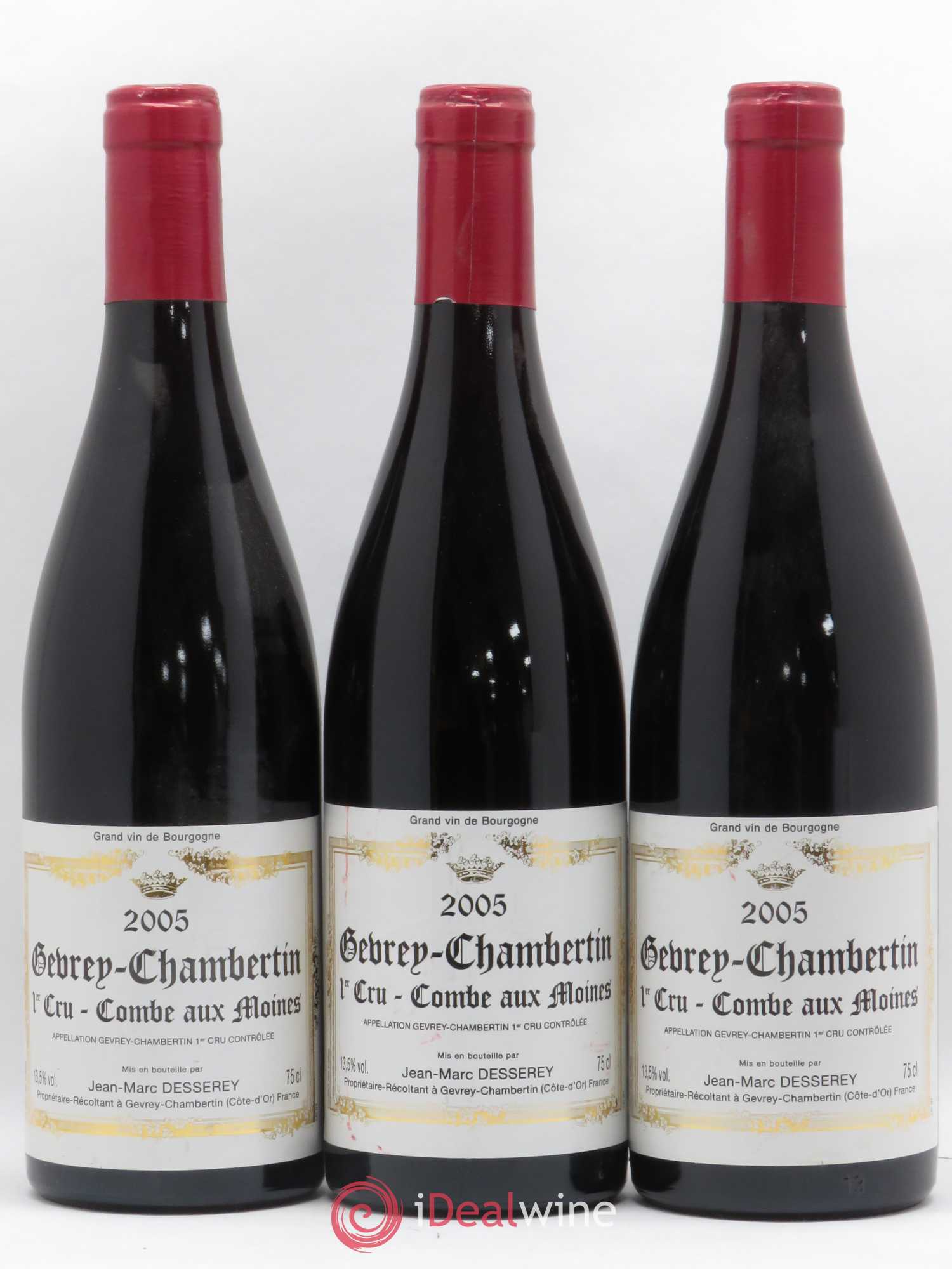 Gevrey-Chambertin 1er Cru Combes Aux Moines Jean Marc Desserey 2005 - Posten von 3 Flaschen - 0