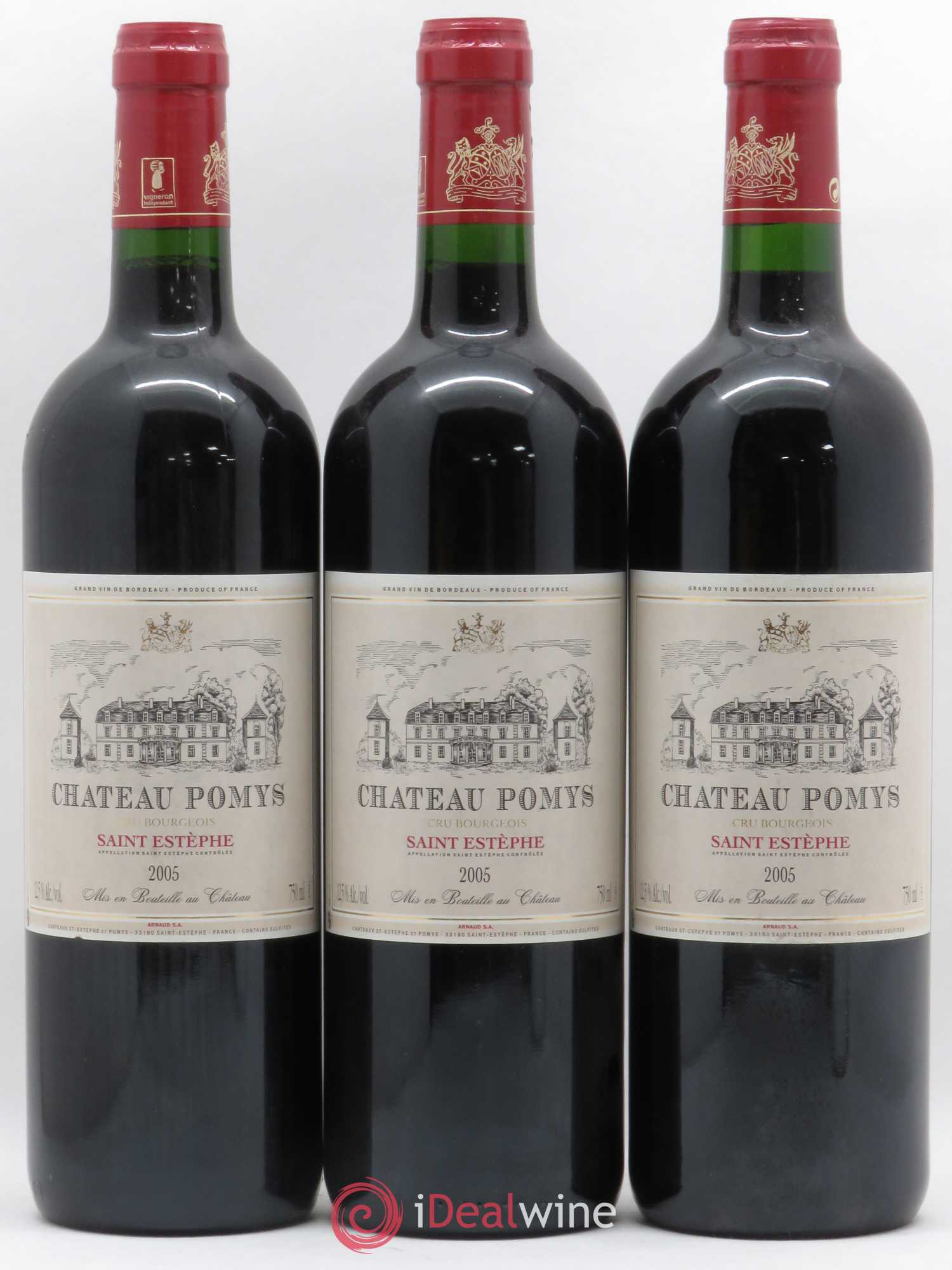 Château Pomys Cru Bourgeois 2005 - Lot de 3 bouteilles - 0