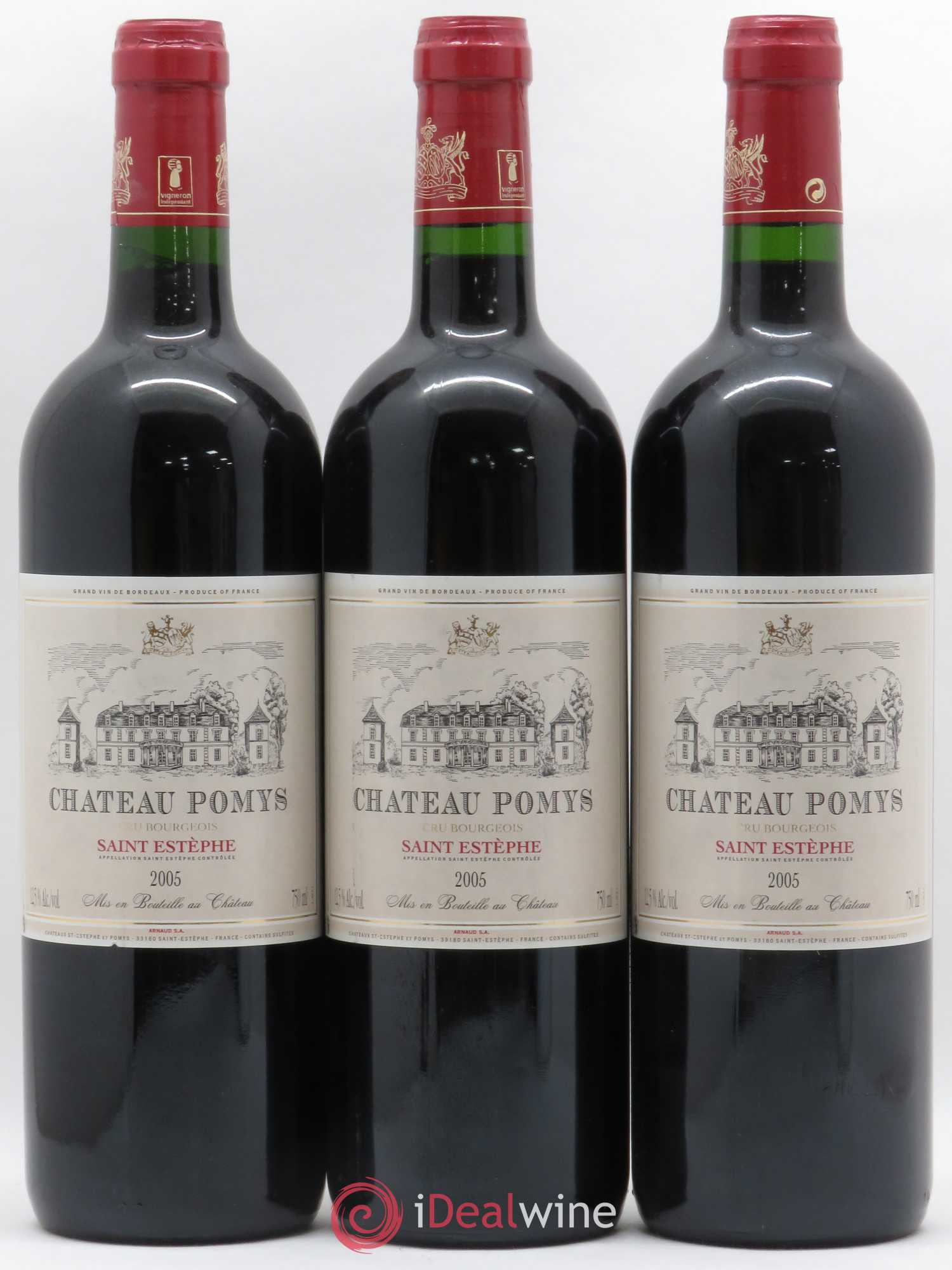 Château Pomys Cru Bourgeois 2005 - Lot de 3 bouteilles - 0