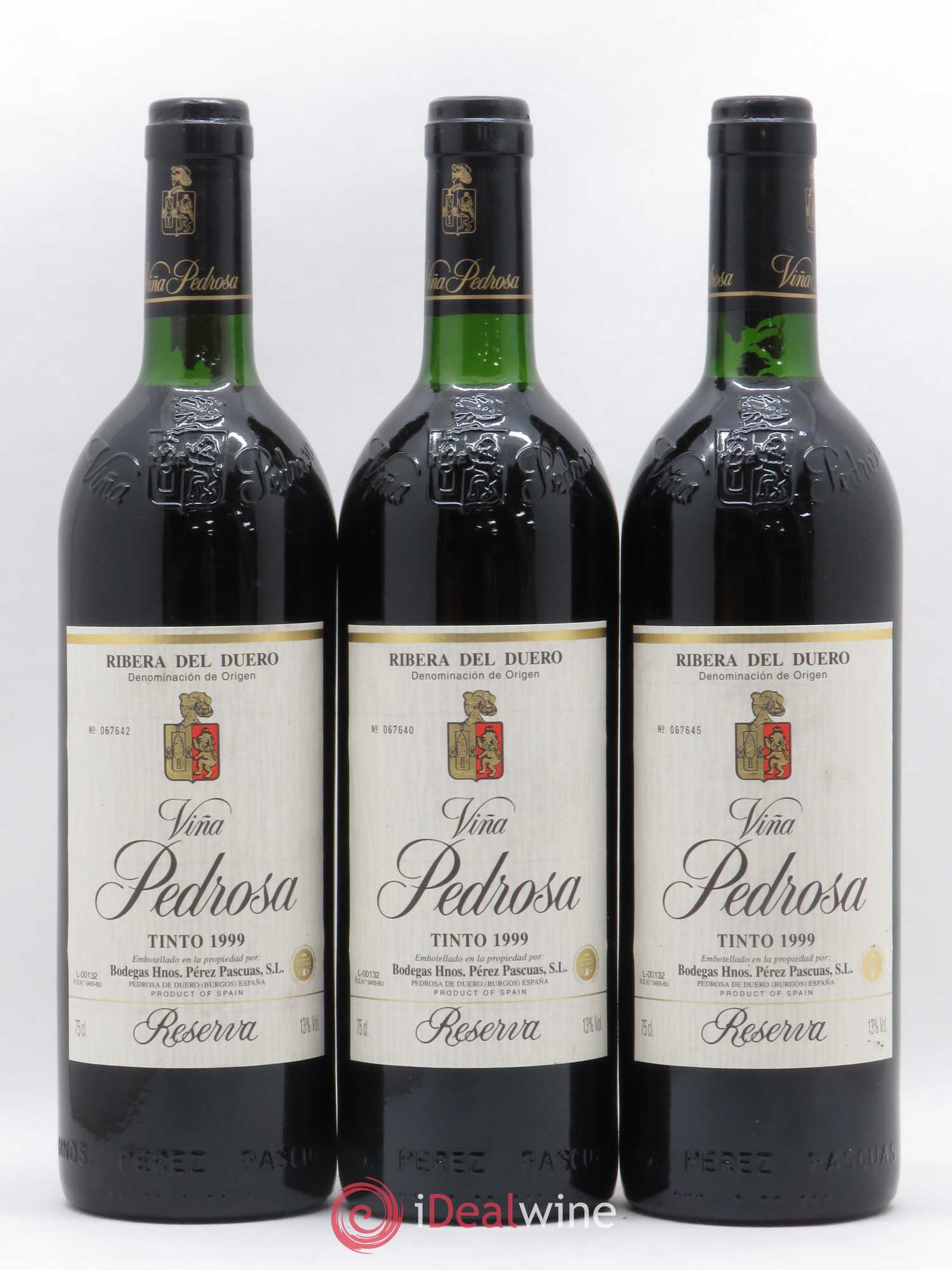 Ribera Del Duero DO Vina Pedrosa Reserva 1999 - Posten von 3 Flaschen - 0
