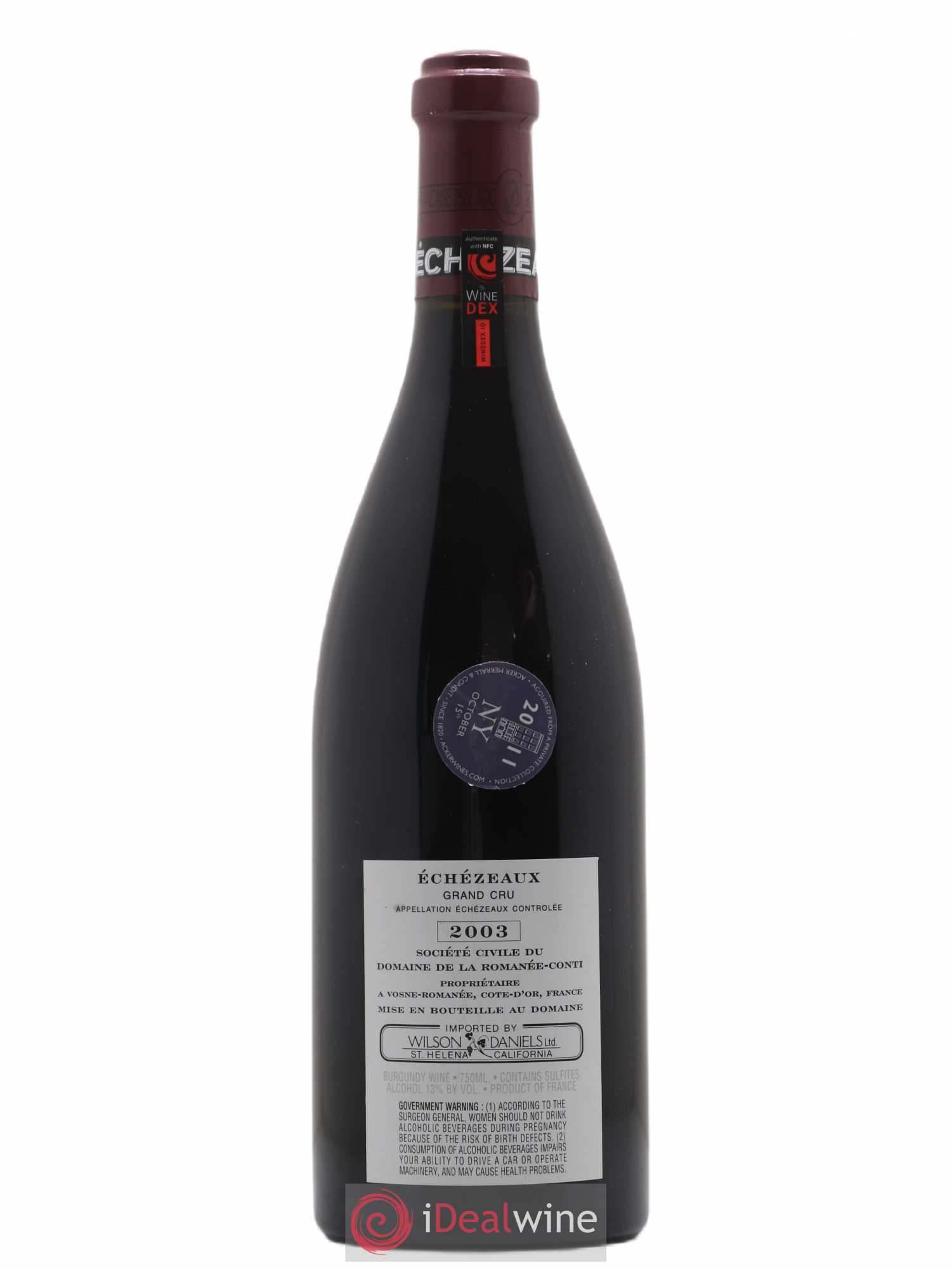 Echezeaux Grand Cru Domaine de la Romanée-Conti 2003 - Lot de 1 bouteille - 1
