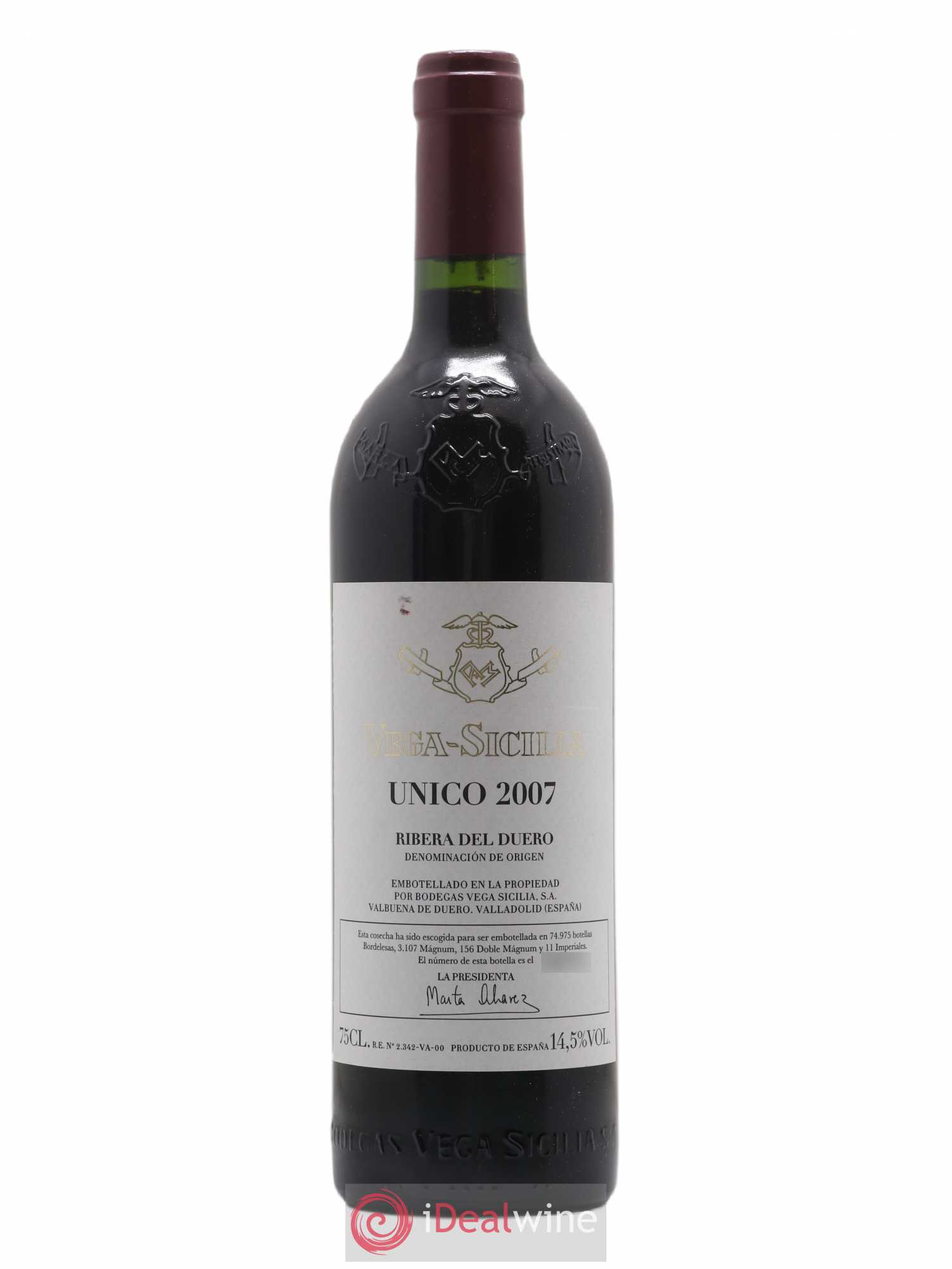 Ribera Del Duero DO Vega Sicilia Unico Famille Alvarez 2007 - Lot de 1 bouteille - 0