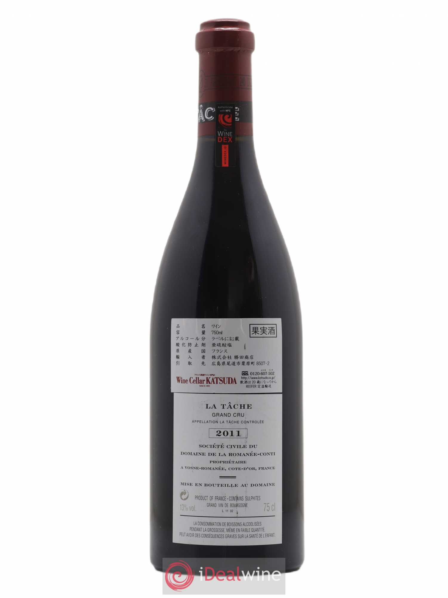 La Tâche Grand Cru Domaine de la Romanée-Conti 2011 - Lot de 1 bouteille - 1