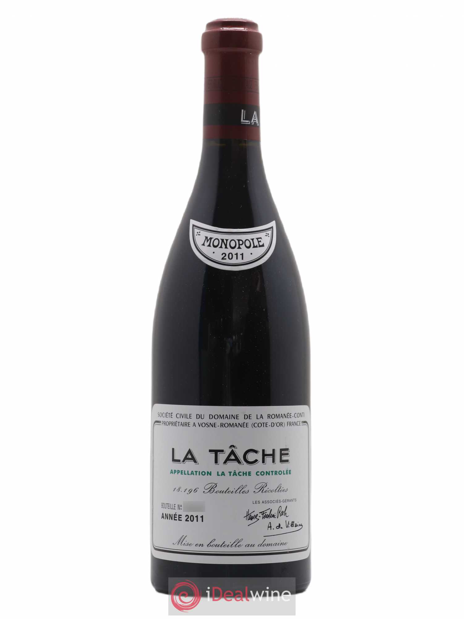 La Tâche Grand Cru Domaine de la Romanée-Conti 2011 - Lot de 1 bouteille - 0