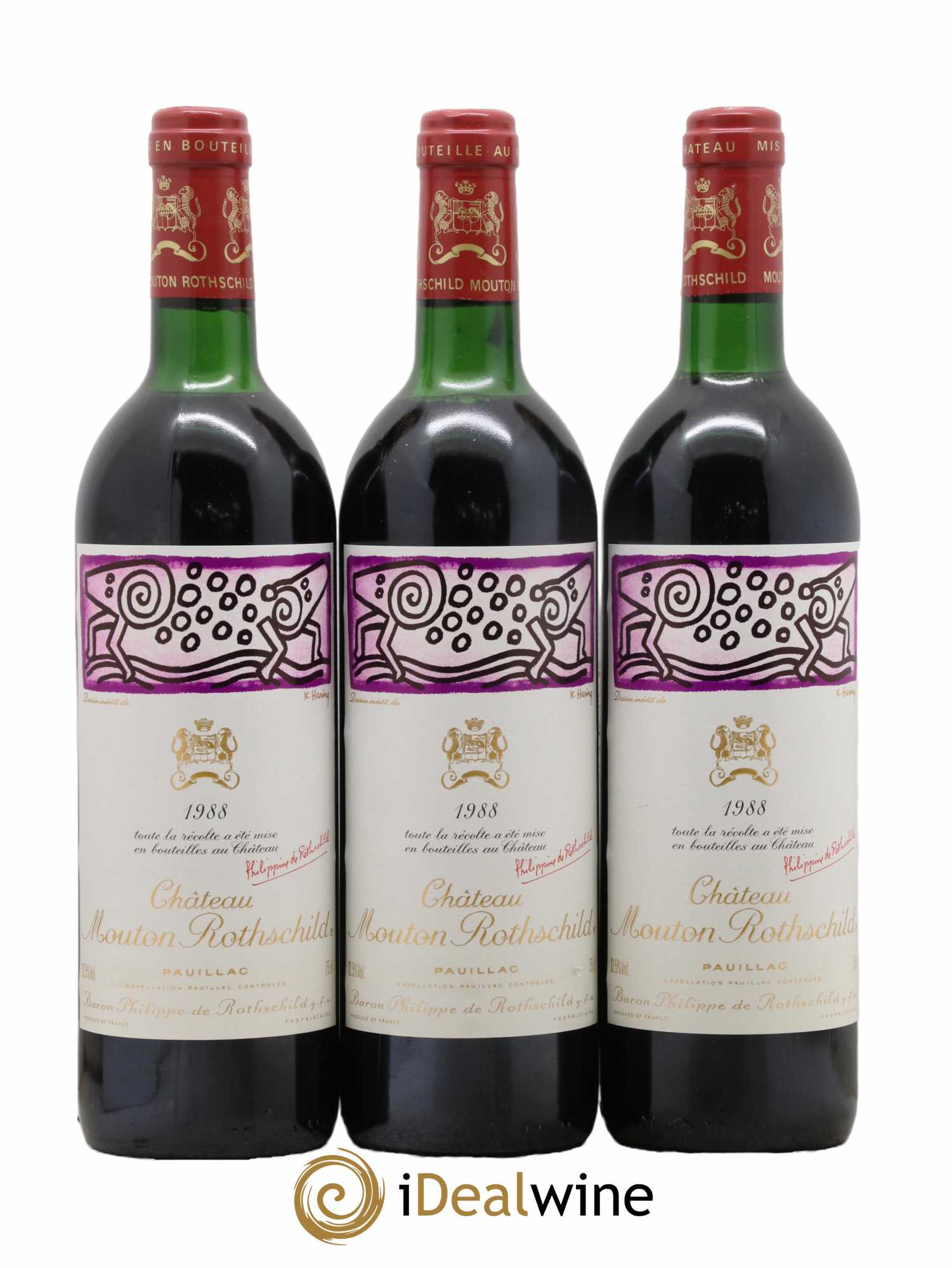 Château Mouton Rothschild 1er Grand Cru Classé 1988 - Lot de 6 bouteilles - 1