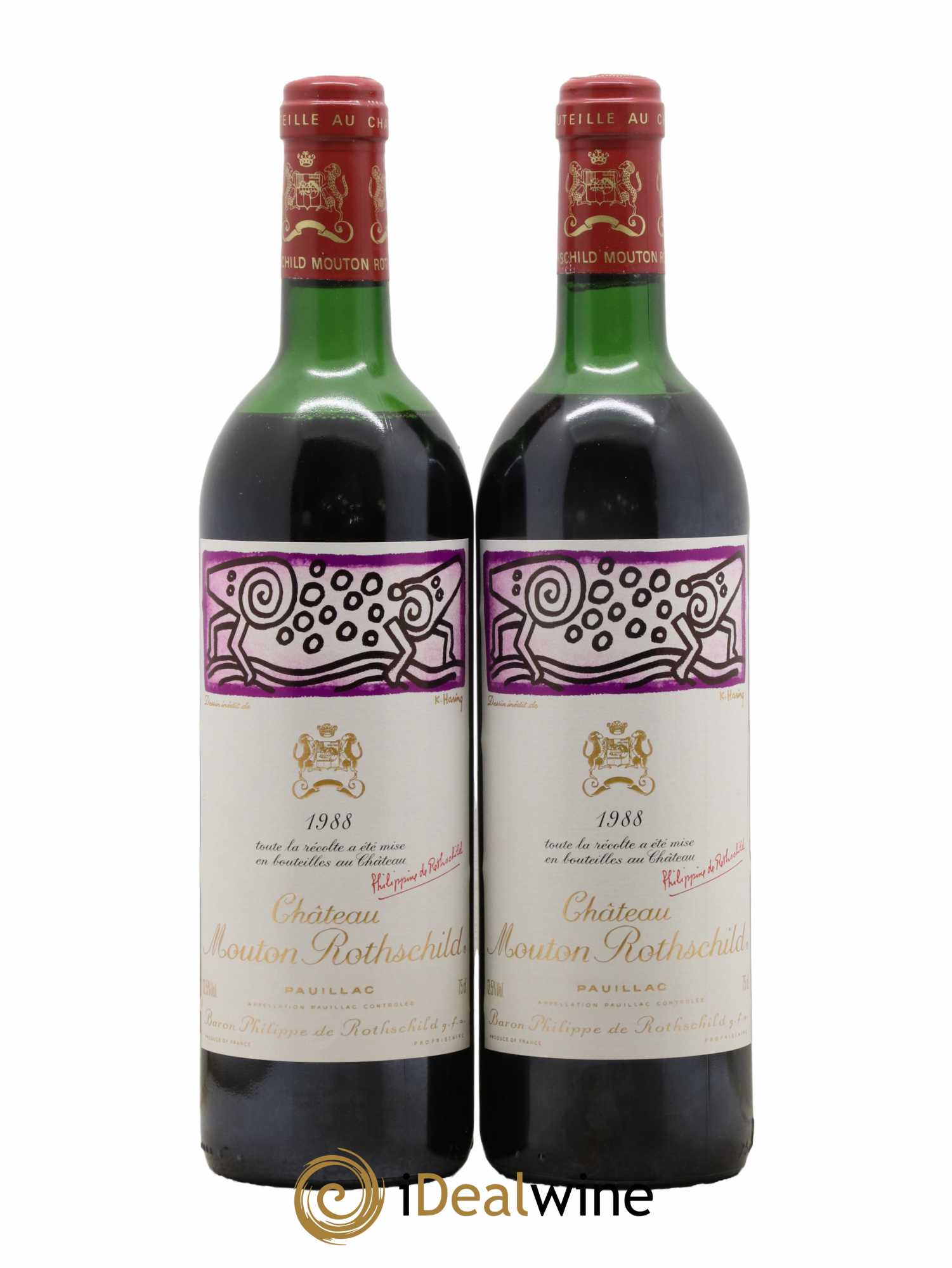 Château Mouton Rothschild 1er Grand Cru Classé 1988 - Lot de 2 bouteilles - 0